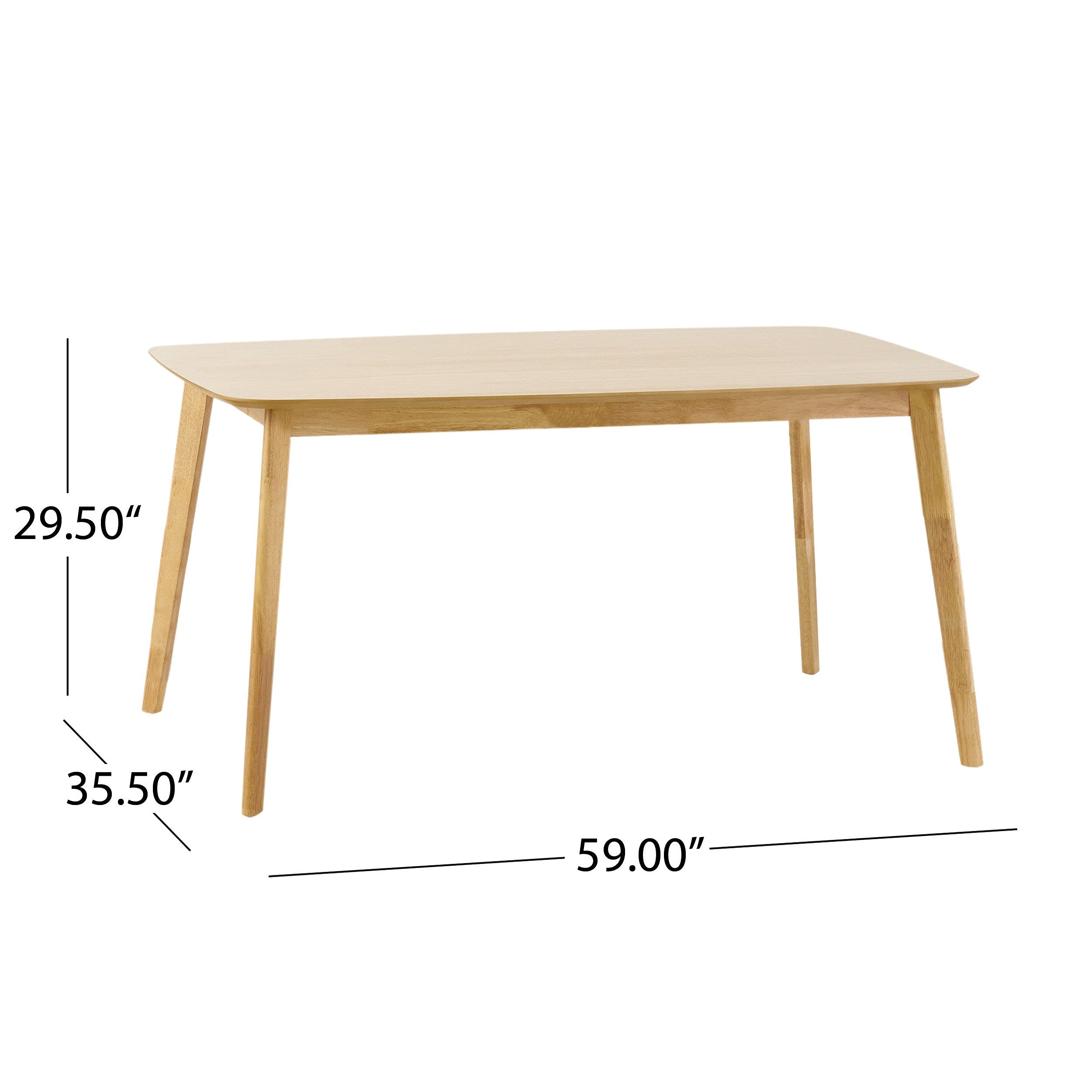 Christopher Knight Home Nyala Solid Wood Dining Table Set with 2 Francie Fabric Upholstered Chairs - Modern Kitchen & Dining Room Furniture for Family Gatherings & Dinner Parties