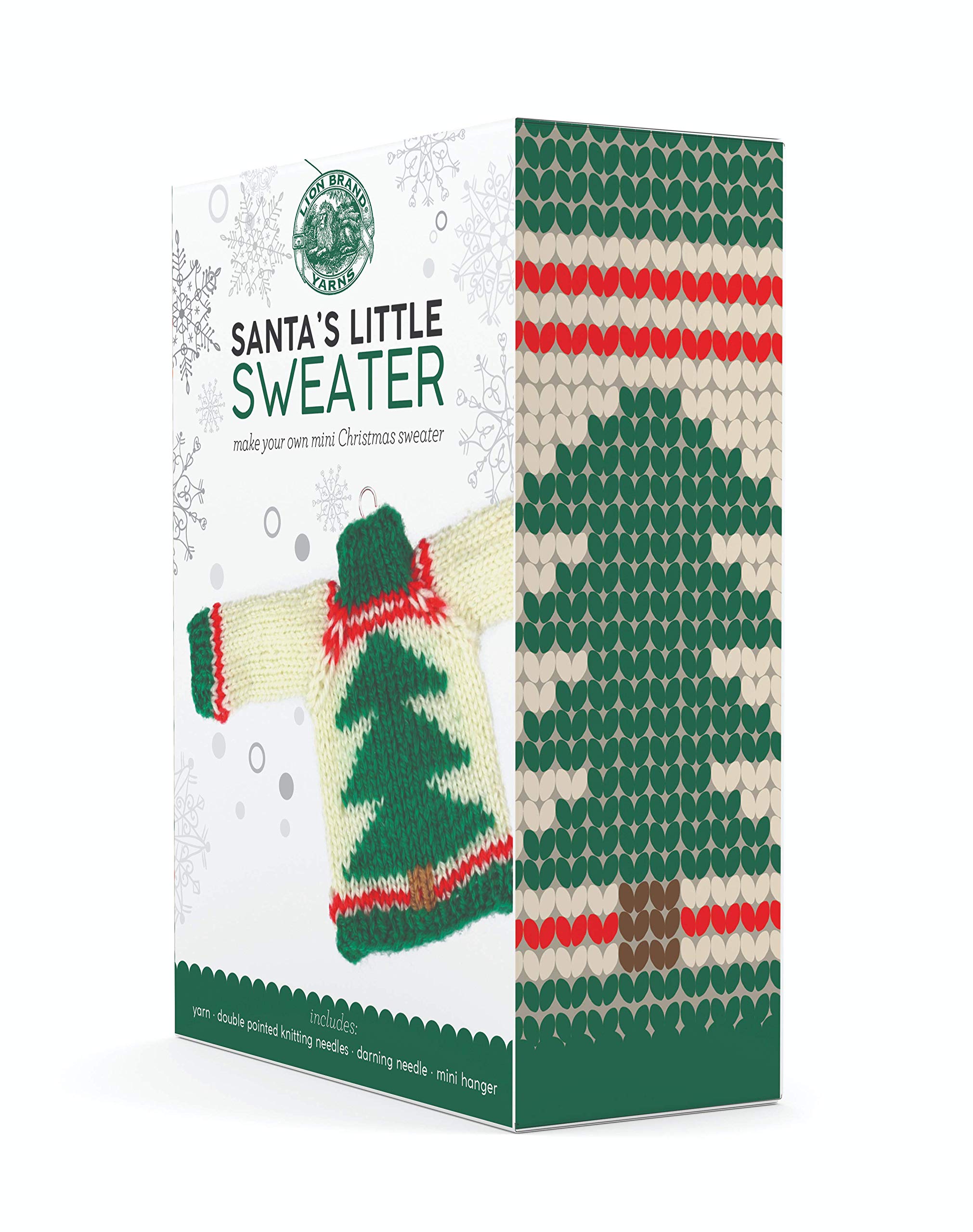 LION BRAND YARN COMPANY Santa Sweater Knitting Yarn - Festive Christmas Tree Decorations for Holiday DIY Crafts & Cozy Winter Home Decor