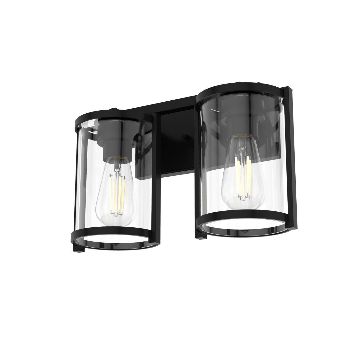 Astwood Two Light Vanity in Matte Black - Modern Bathroom Lighting Fixture for Vanity Mirror Makeup Area