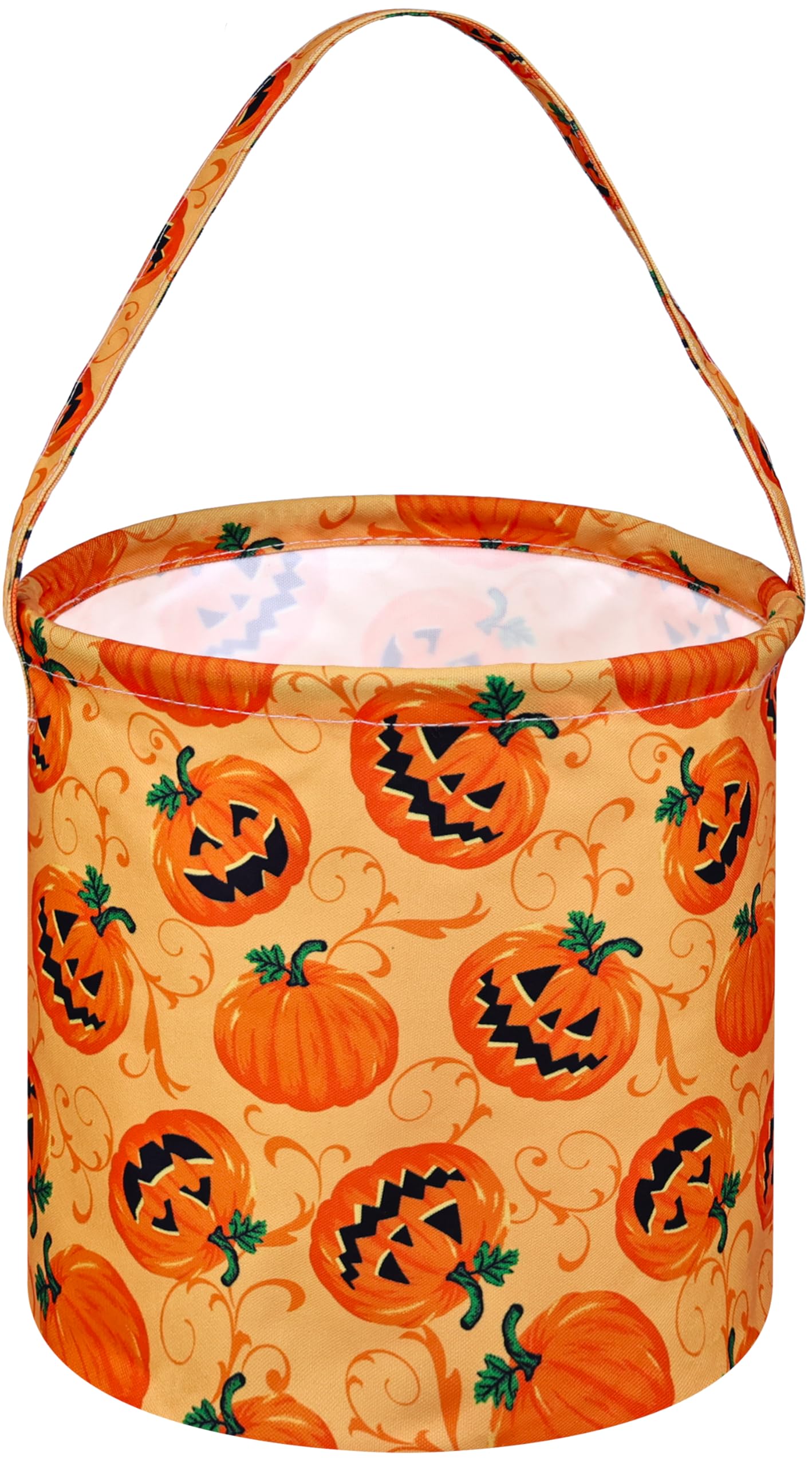 Happy Halloween Pumpkin Storage Basket - Collapsible Gift Bucket with Handles, Home & Office Decor for Nursery, Parties, and Fall Seasonal Decorations