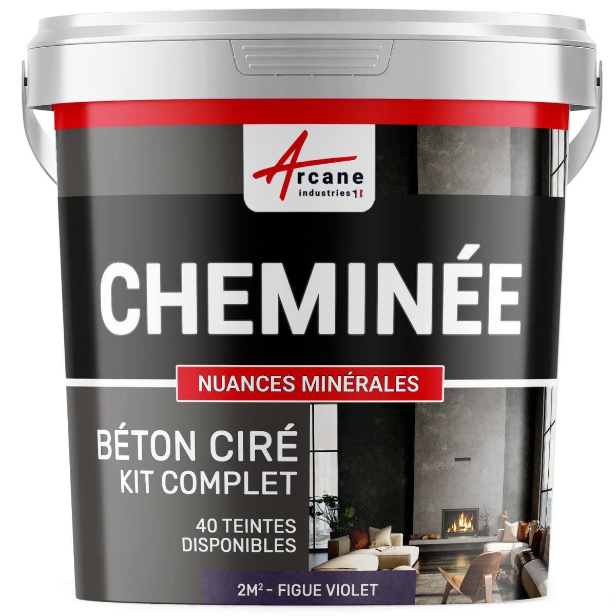 Polished Concrete Fireplace Kit - 2 m² (2 Layers) Green Starfruit - ARCANE INDUSTRIES | DIY Home Improvement & Modern Fireplace Renovation