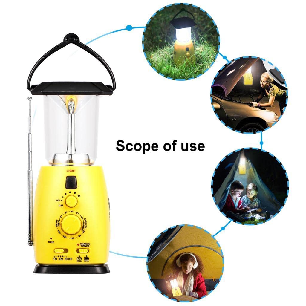SAZ DEKOR Portable AM/FM Weather Emergency Radio with Solar & Hand Crank Power, LED Flashlight - Perfect for Camping, Hiking, Power Outages & Emergency Preparedness