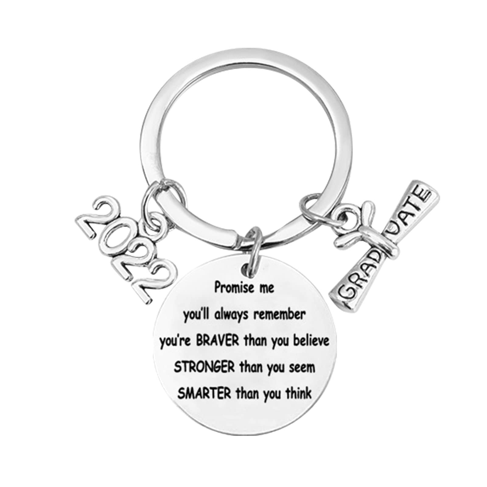 2022 Graduation Rings for Girls & Boys - Personalized Key & Bear Charm Story Necklace - Perfect Graduation Gift for Her & Him - Ideal for High School & College Graduation Ceremonies