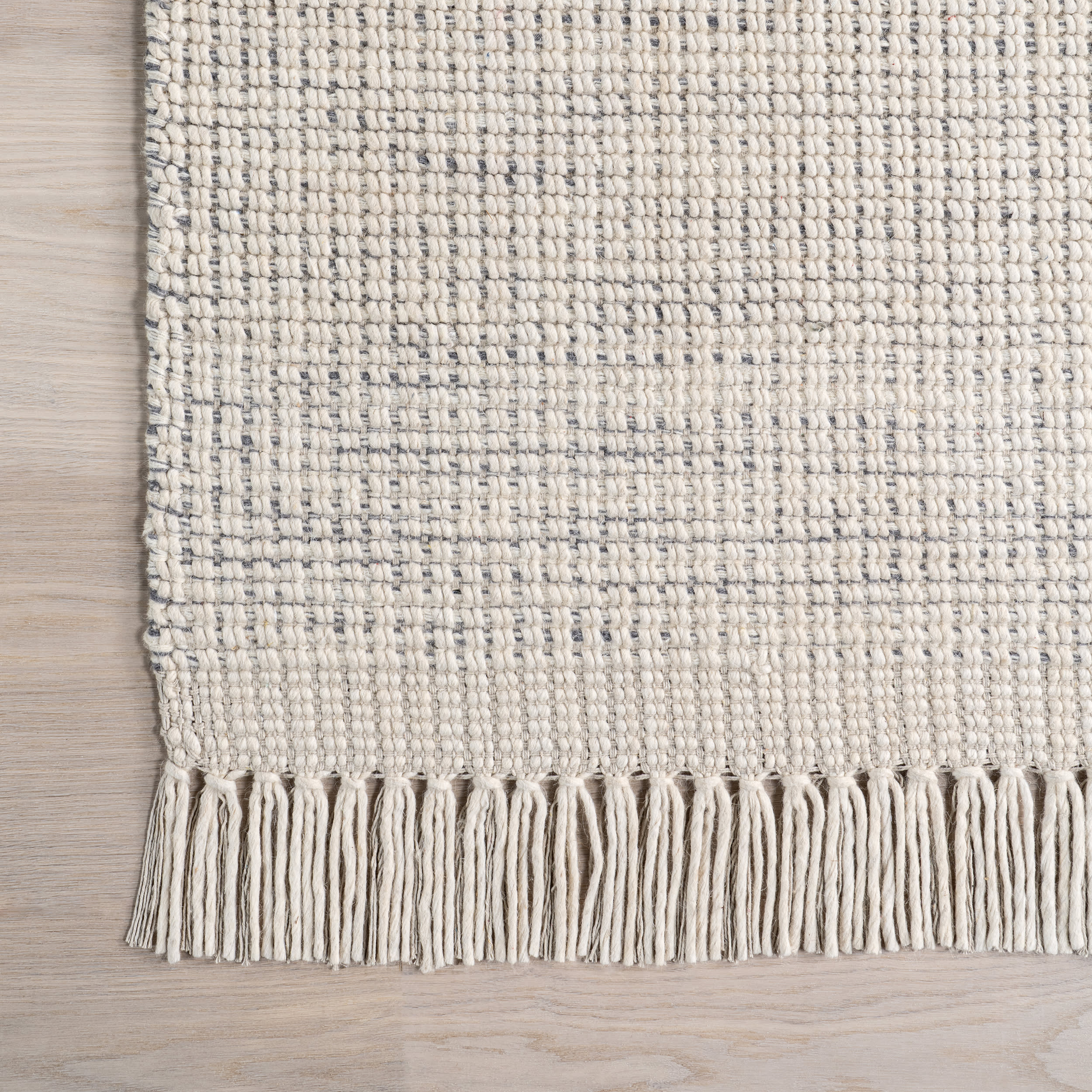 Premium Solid Wool Fringed Area Rug - Soft Ivory Handmade Carpet for Living Room, Bedroom & Nursery | Cozy Home Decor & Floor Covering