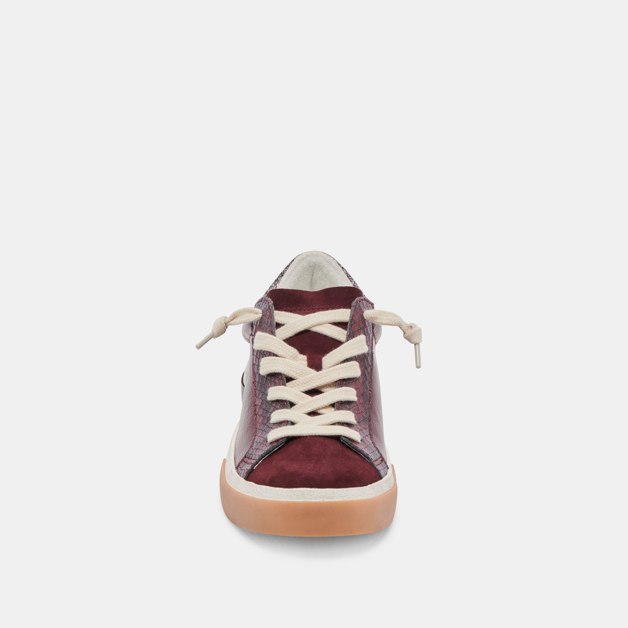 ZINA Women's Burgundy Crinkle Patent Leather Sneakers - Comfortable Casual Shoes for Walking, Running & Everyday Wear