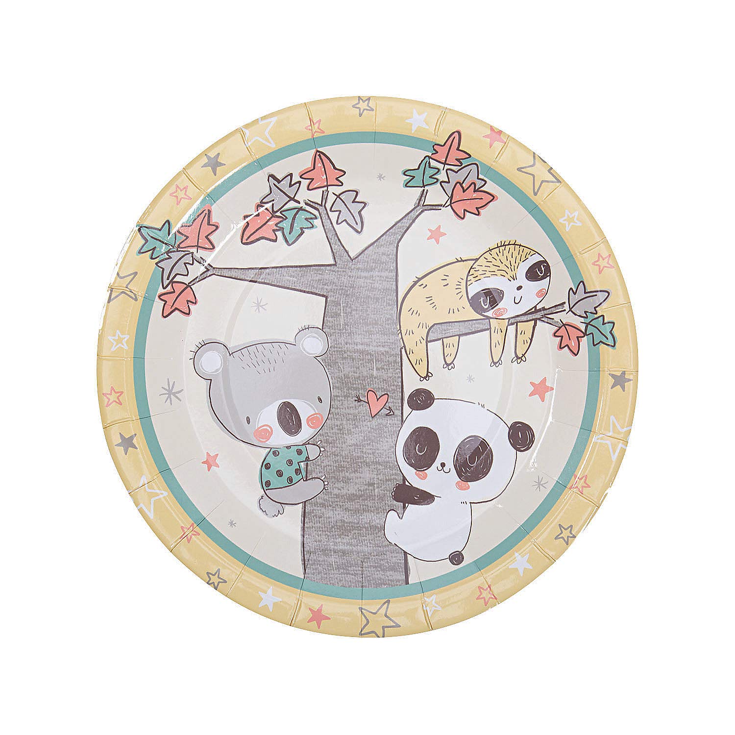 Fun Express Little Panda & Friends Party Paper Dinner Plates - 8ct Cute Panda-Themed Disposable Tableware for Birthday Parties, Baby Showers & Kids Events - Perfect for Desserts, Snacks & Party Decorations