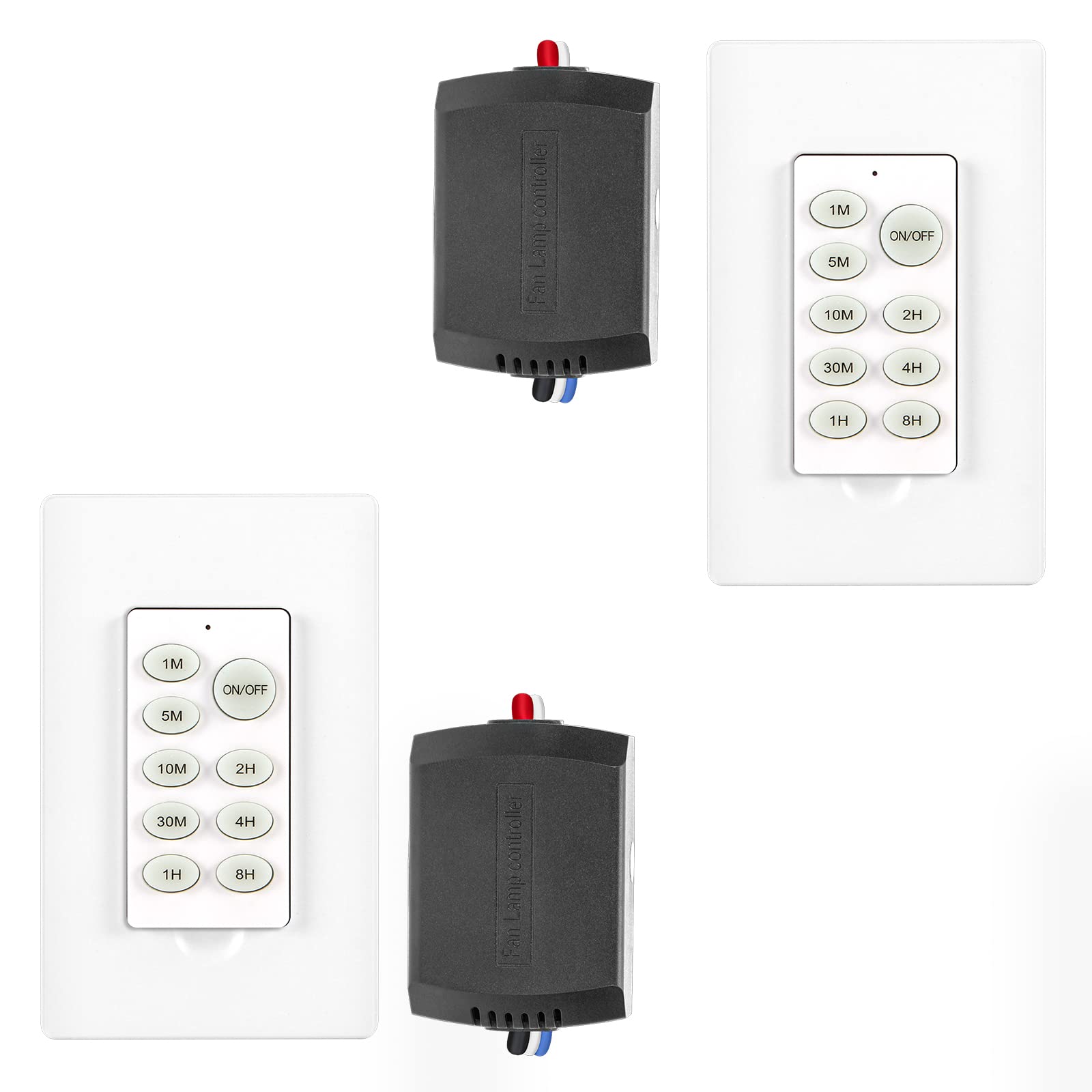 SAIANANA 3-in-1 Ceiling Fan Remote Control Kit - Replacement for Hampton BY08-018 (2 Pack) - Adjustable Light, Speed & Timer - Perfect for Bedroom, Living Room & Office