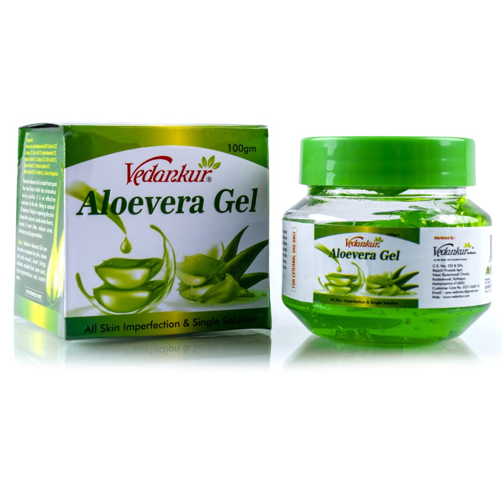 Organic Aloe Vera Gel for Skin & Hair - 3 Pack | Soothing Sunburn Relief, Moisturizing & Hydrating | Perfect for After Sun Care, Face & Body Hydration