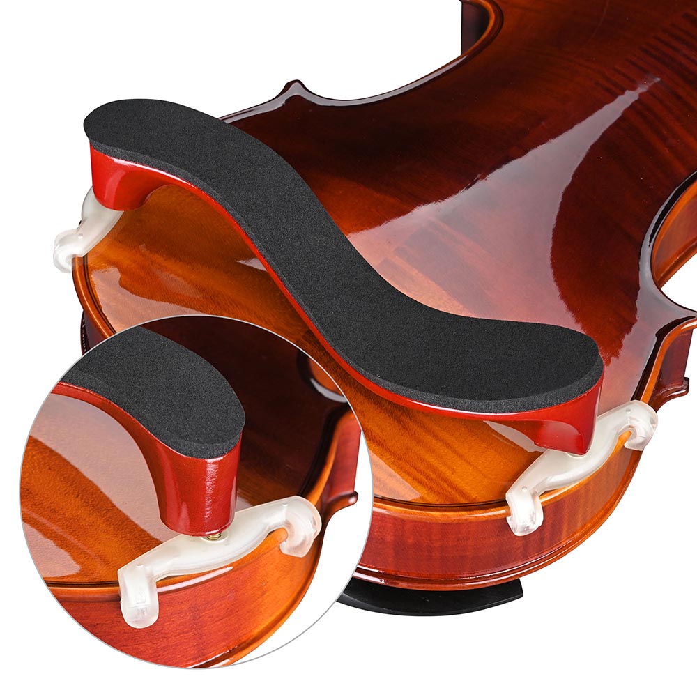 Premium Maple Wood Violin Shoulder Rest for 4/4 & 3/4 Size - Comfortable Sponge Padding - Perfect for Students & Professional Musicians - Ideal for Practice, Performances & Orchestra Rehearsals