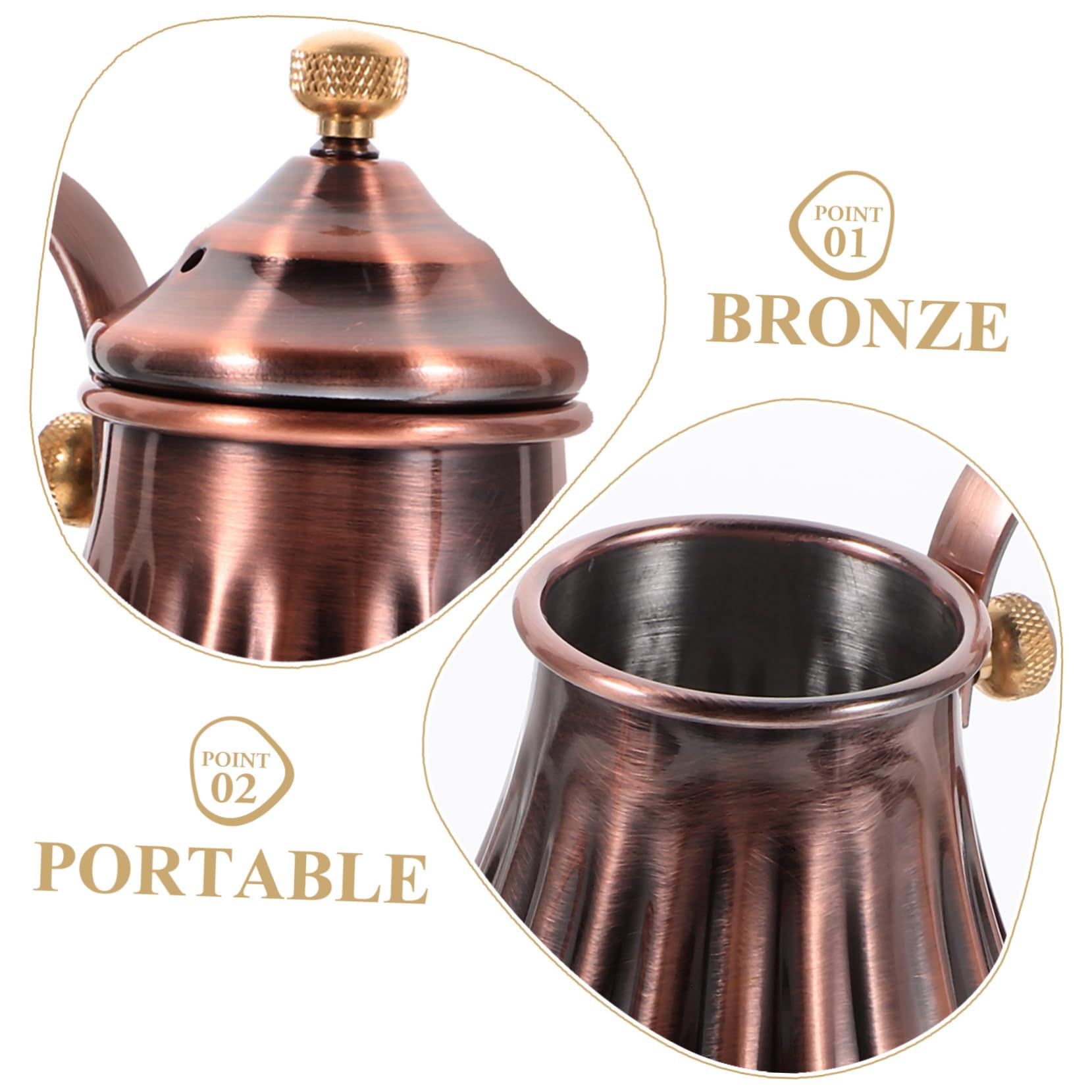 Premium Cabilock 420ml Stainless Steel Gooseneck Kettle - Whistling Stovetop Teapot for Pour Over Coffee & Tea Brewing | Heavy Duty Bronze Hot Water Kettle Perfect for Home, Office & Camping Use