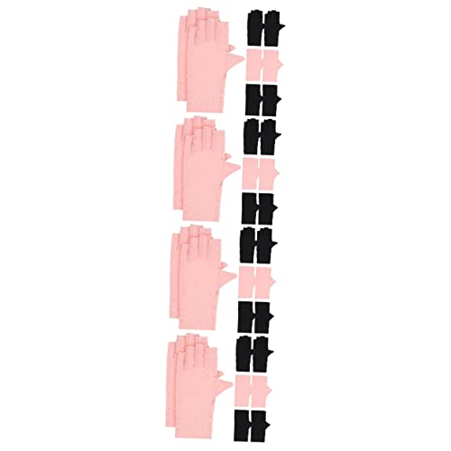 Minkissy 16 Pairs UV Protection Nail Gloves - Fingerless Nylon Manicure Gloves for Gel Nails & Nail Art - Breathable Outdoor Gloves for Sun Protection & Nail Salon Use