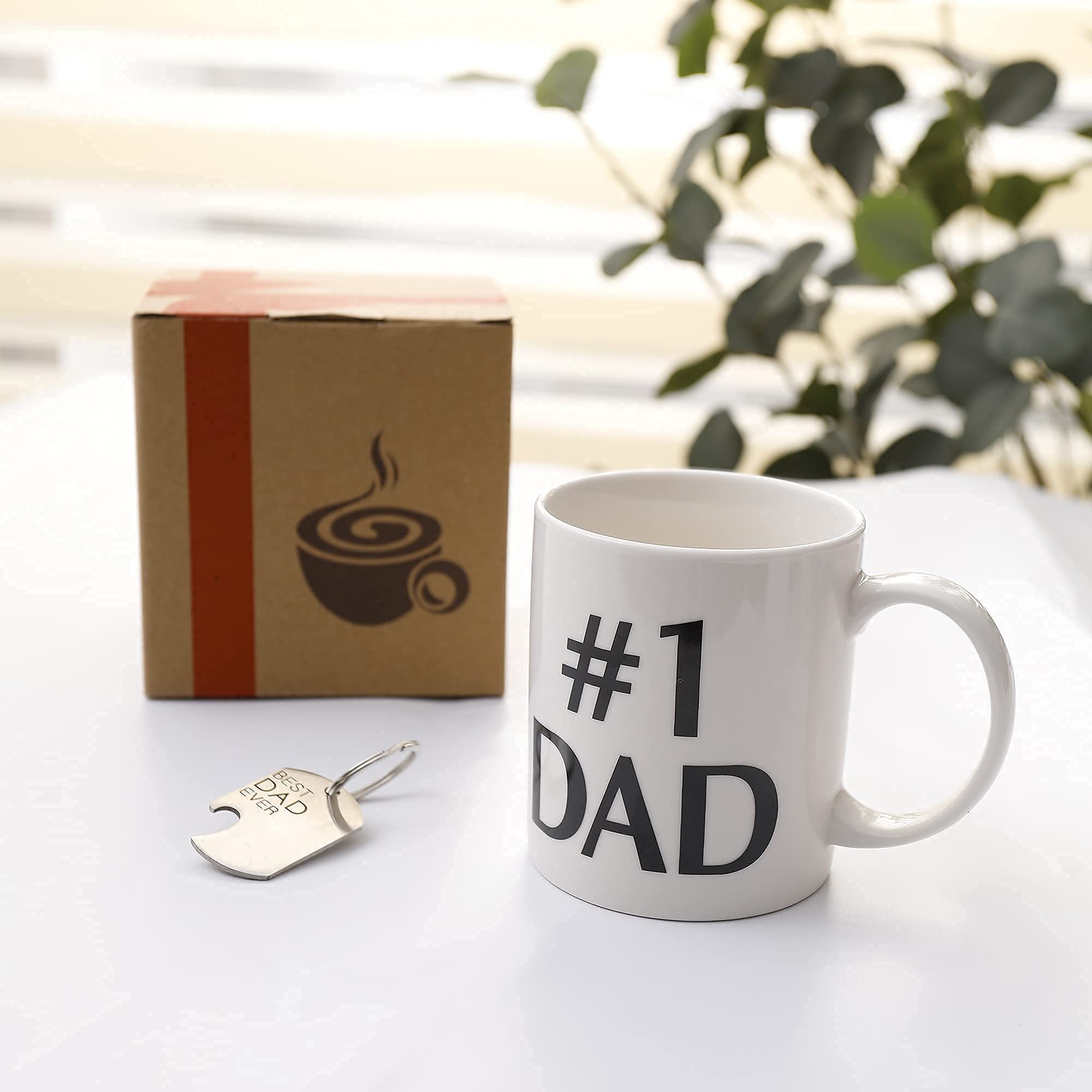 Zenply Best Dad Coffee Mug - 11 oz Funny Novelty Gift for Dad, Husband, Grandpa - Birthday & Christmas Present from Daughter, Son, Wife - Double-Sided Print - Perfect for Office, Home & Father's Day Celebrations