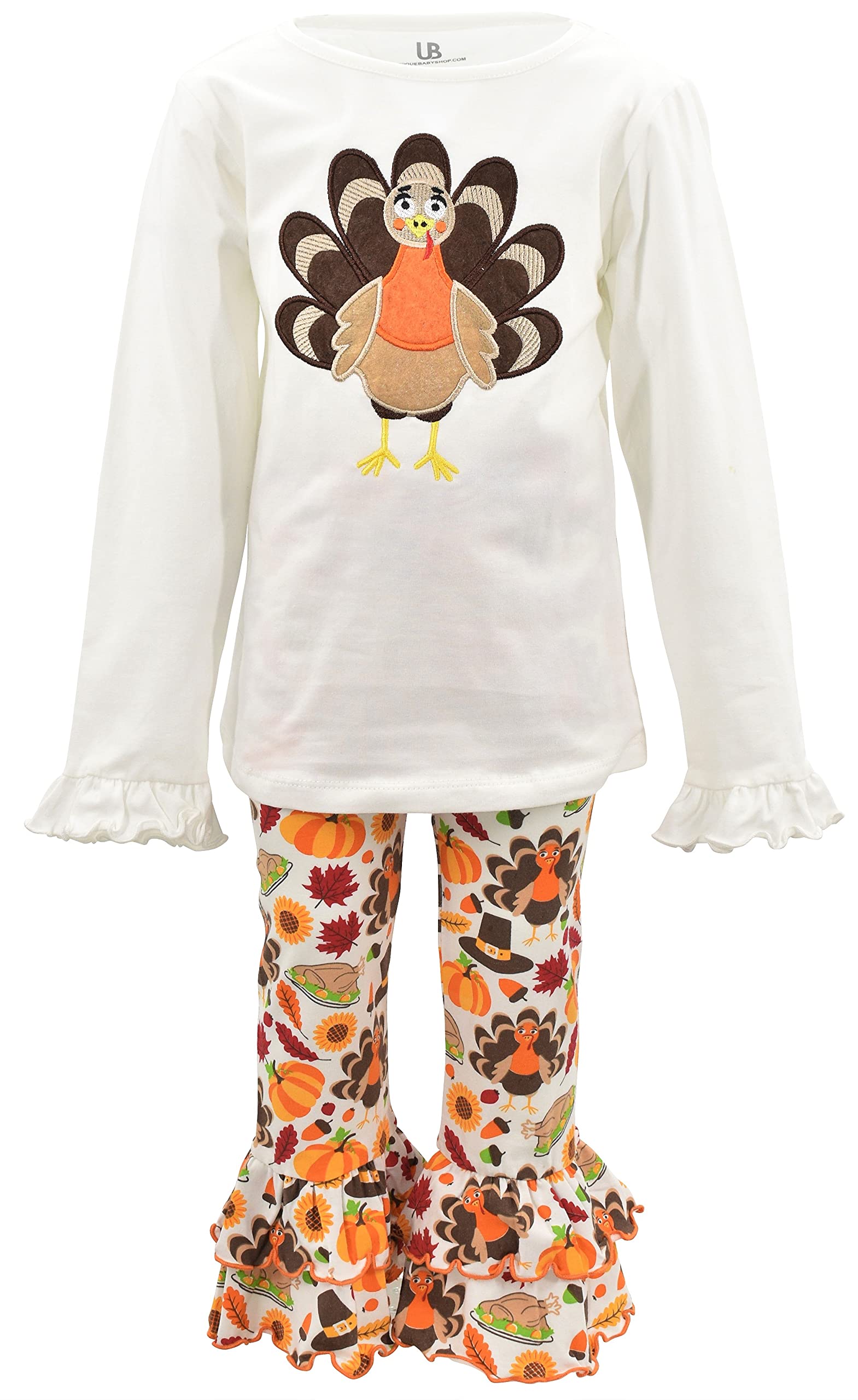 Girls 2-Piece Outfit with Ruffle Leggings & Long Sleeve Shirt - Perfect for Playdates & Parties