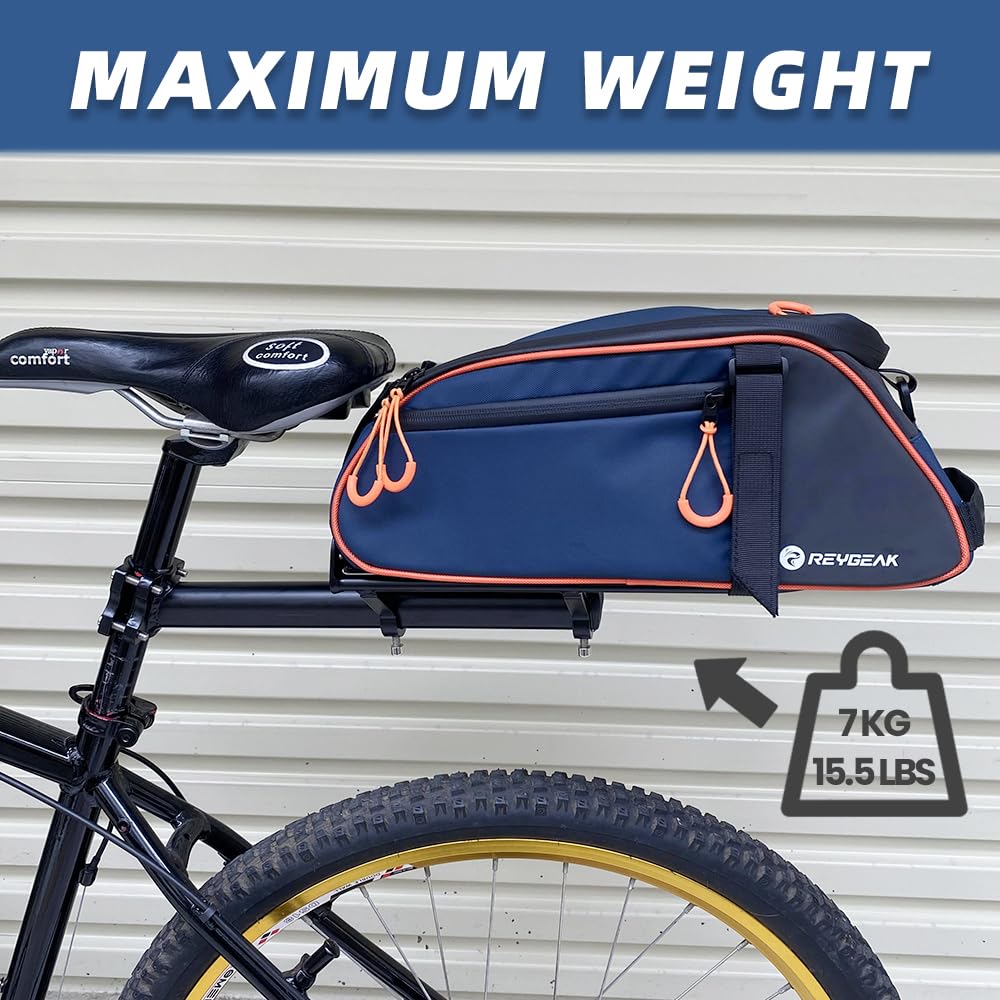 Heavy Duty Aluminum Alloy Rear Bike Rack - Quick Release Retractable Bicycle Cargo Carrier (15.5 lbs Capacity) Universal Mountain Bike Luggage Rack for Commuting, Touring & Outdoor Adventures