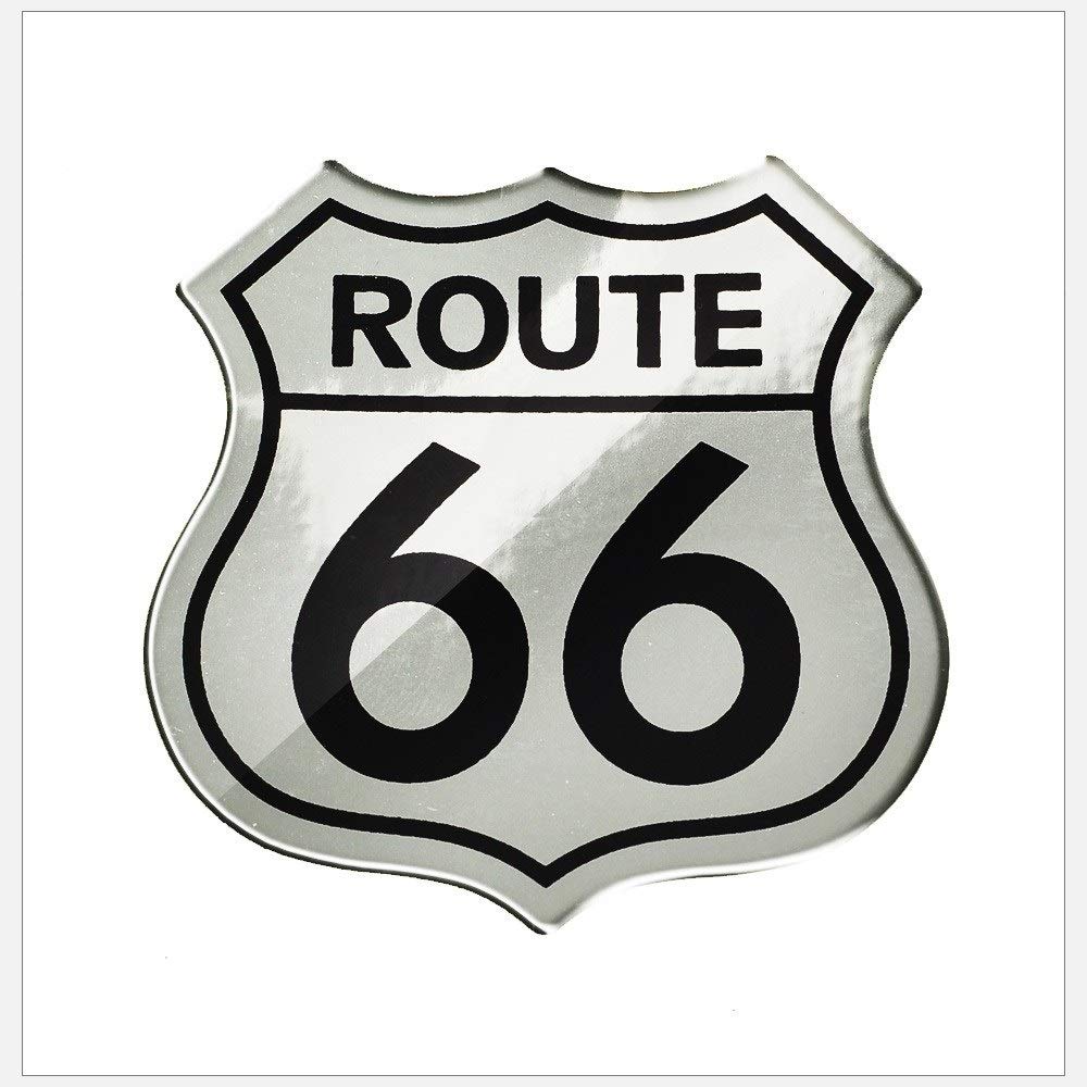 3D Motorcycle Decal Sticker - Historic Route 66 Car Stickers for Indian & Big Dog Bikes - Black Gold Vinyl Decals for Helmets, Cars & Motorcycles - Perfect for Road Trips & Biker Enthusiasts