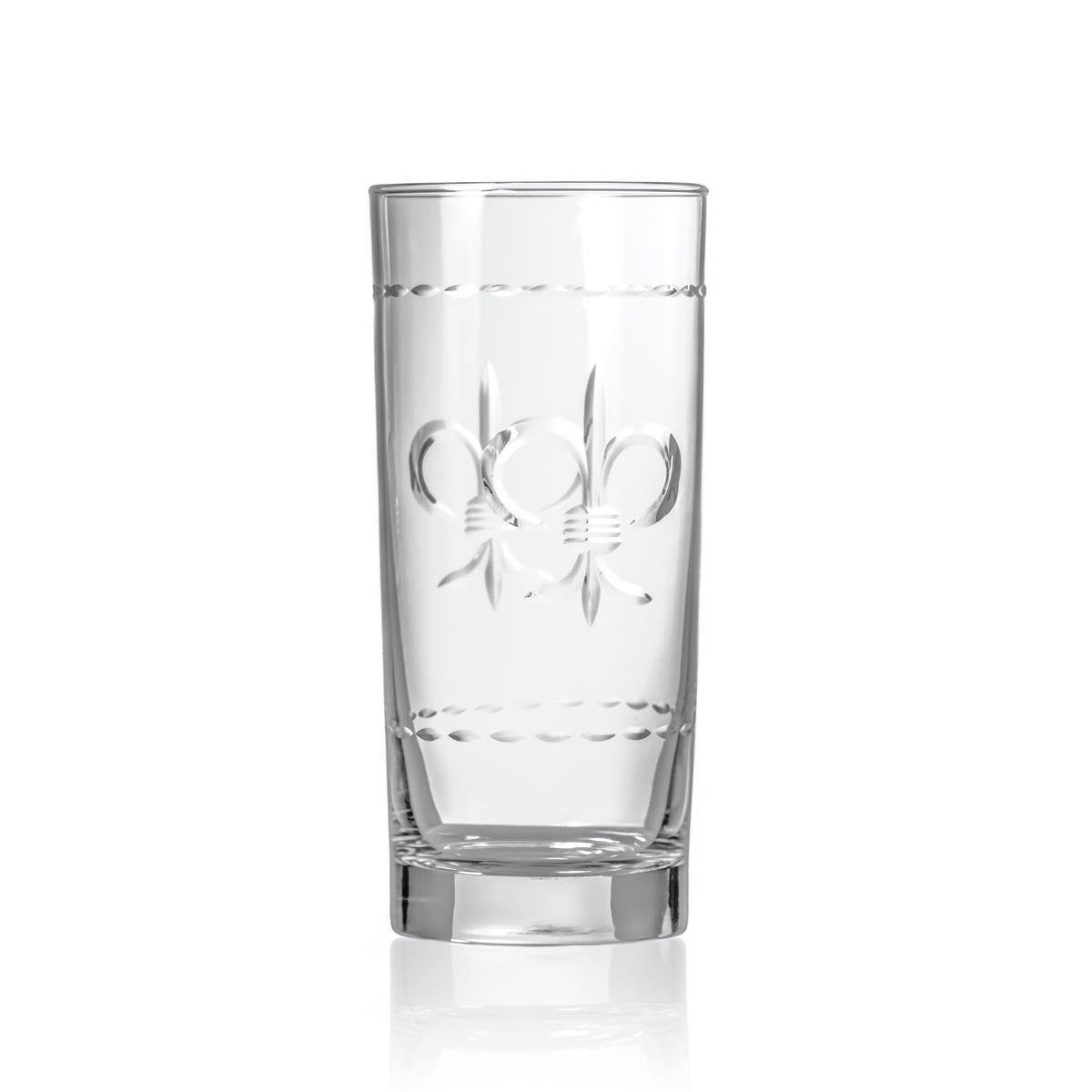 Premium Fleur De Lis 15oz Highball Cocktail Glasses - Set of 4 | Elegant Barware for Whiskey, Iced Tea & Summer Drinks | Perfect for Home Bars, Parties & Outdoor Entertaining