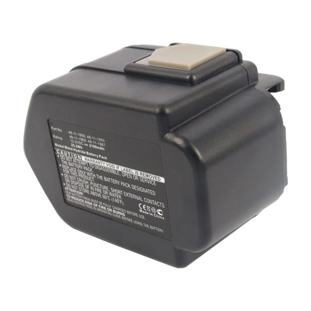 Synergy Digital 12V 2100mAh Ni-MH Replacement Battery for Milwaukee PAD 12 Power Tools - High Capacity Compatible with Milwaukee 48-11-1900 - Perfect for Drilling, Sawing & DIY Projects