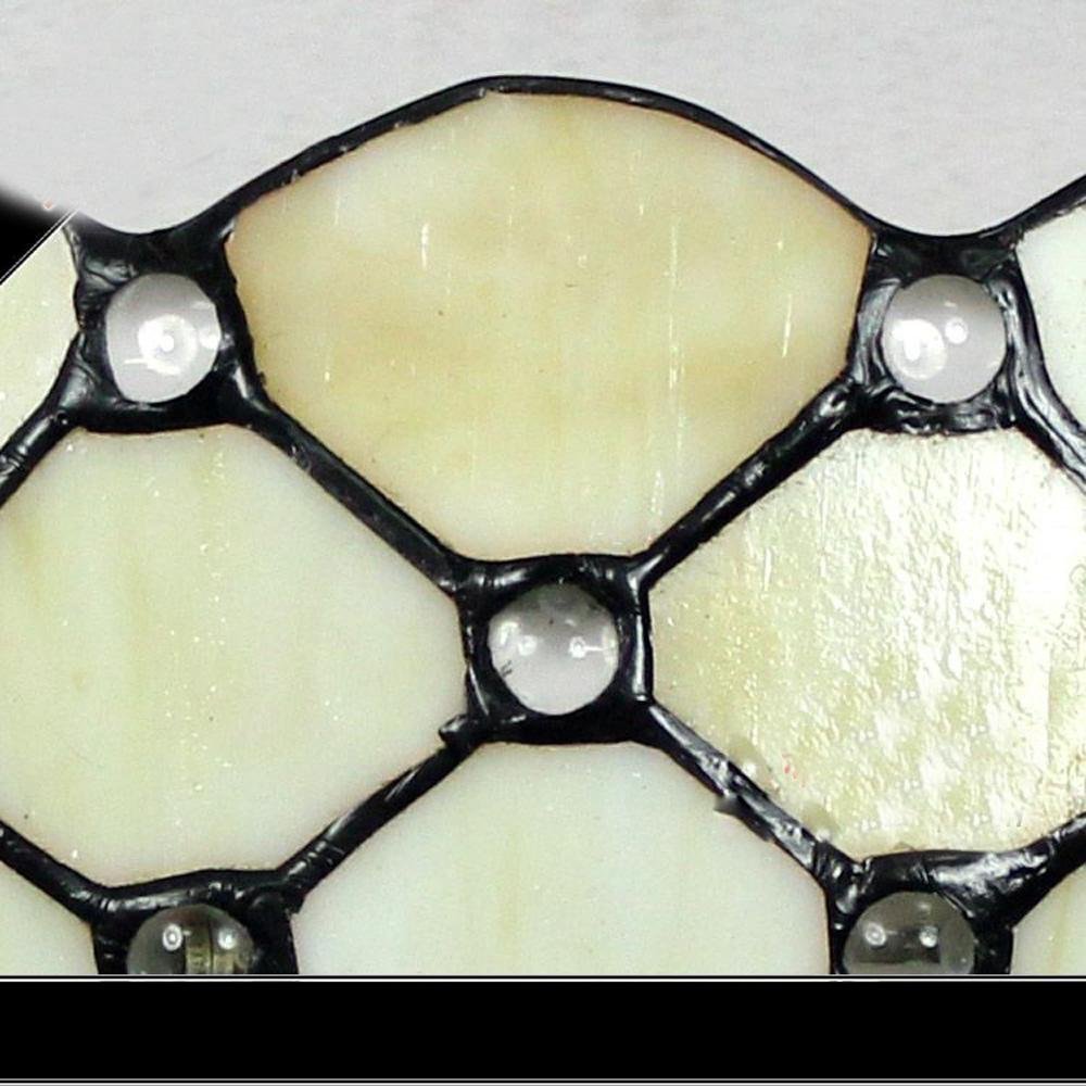 Tiffany Beige Lattice Wall Sconce - European Style Bedside Lighting for Bedroom, Hallway & Bathroom | Decorative Beaded Wall Light Fixture for Corridor, Balcony & Home Decor