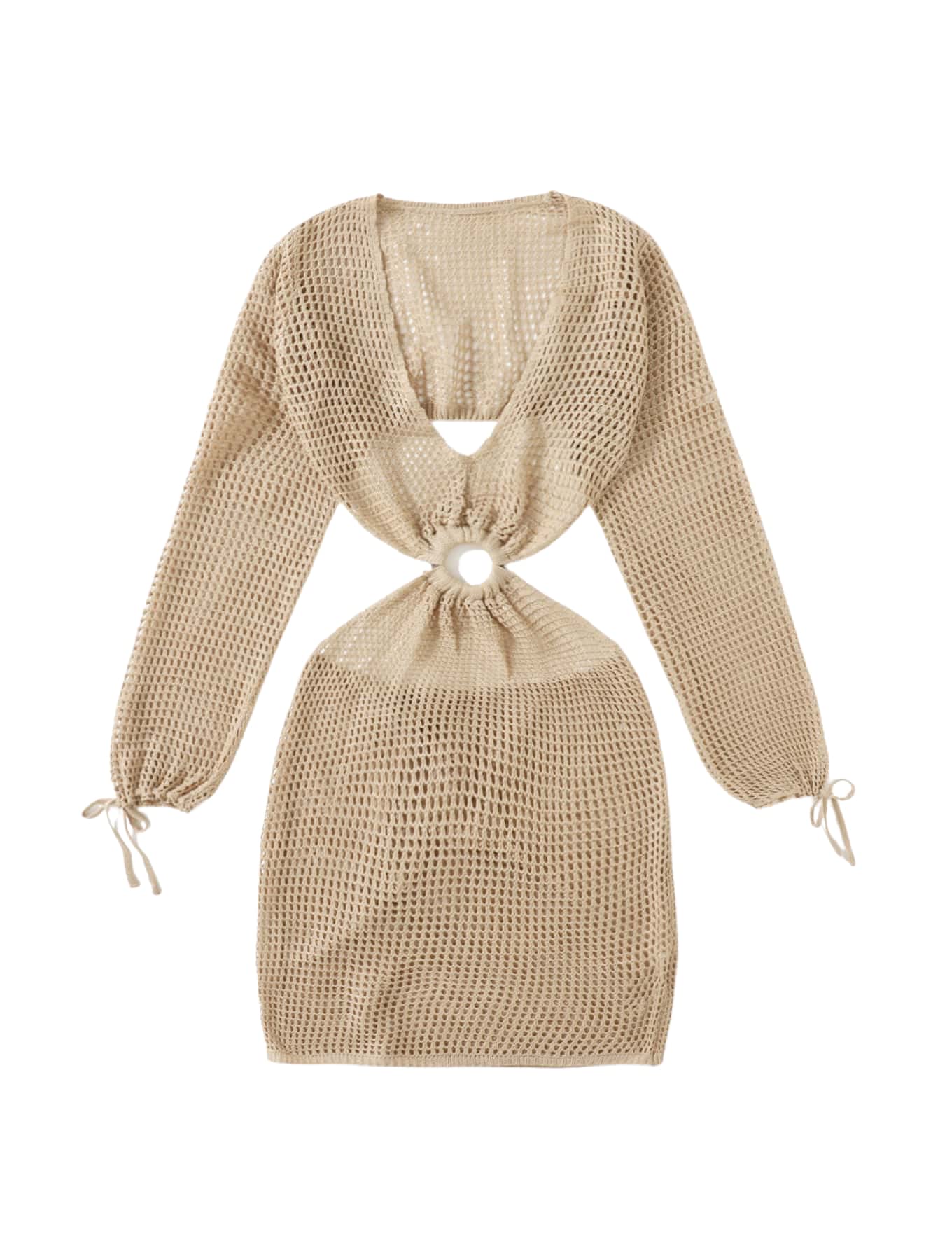 Floerns Women's Knitted Hollow Out Cover Up Dress - Tie Back Bikini Swimsuit Beach Dress for Summer Vacation & Pool Party | Lightweight & Stylish Swimwear Cover-Up