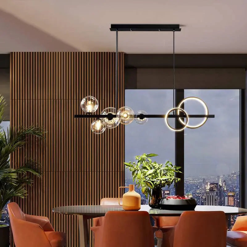 Zelda Modern Linear Bubble Chandelier - Elegant LED Lighting Fixture for Dining Room, Living Room, Bedroom | Dimmable Crystal Pendant Light for Home Decor