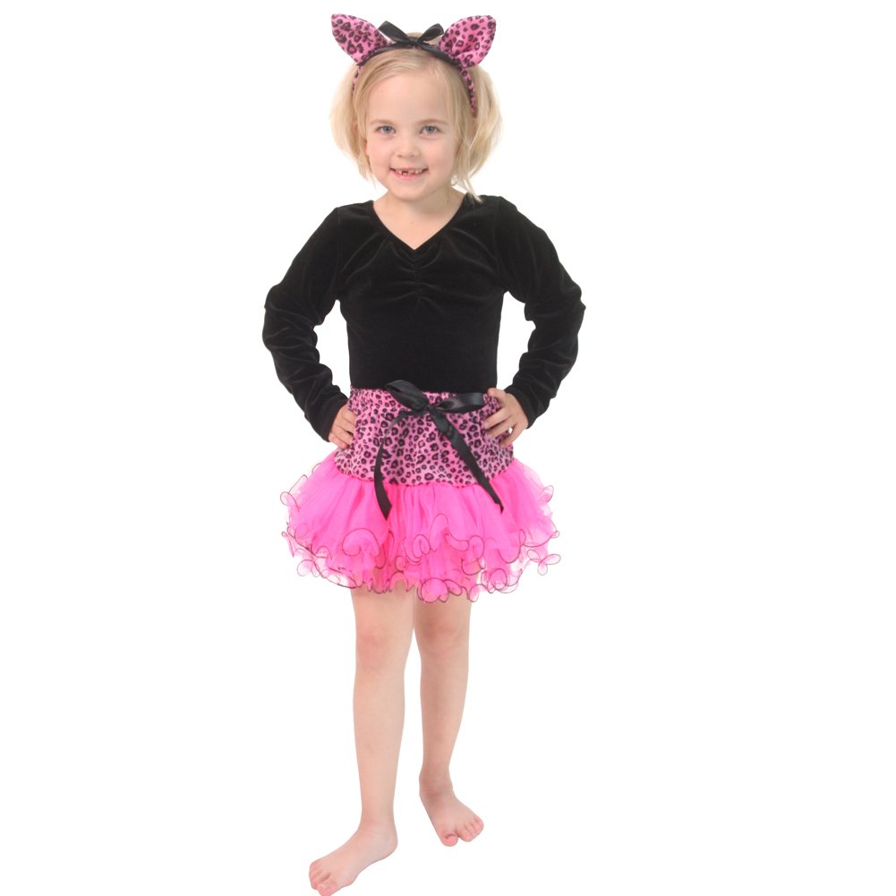 Adorable Pink Cat Tutu Dress & Headband Set for Girls - Perfect for Birthday Parties, Halloween Costumes & Dance Recitals