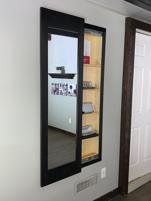 Go Secret Storage Full Length Sliding Concealment Mirror - Hidden Safe for Valuables, Jewelry & Cash - Perfect for Bedroom, Bathroom or Closet Security