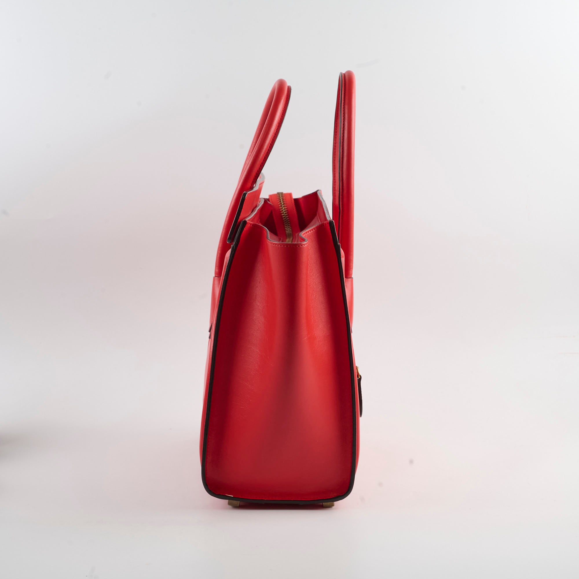 Celine Luggage Micro Handbag in Red | Genuine Leather Crossbody Bag for Women | Perfect for Work, Travel & Everyday Use