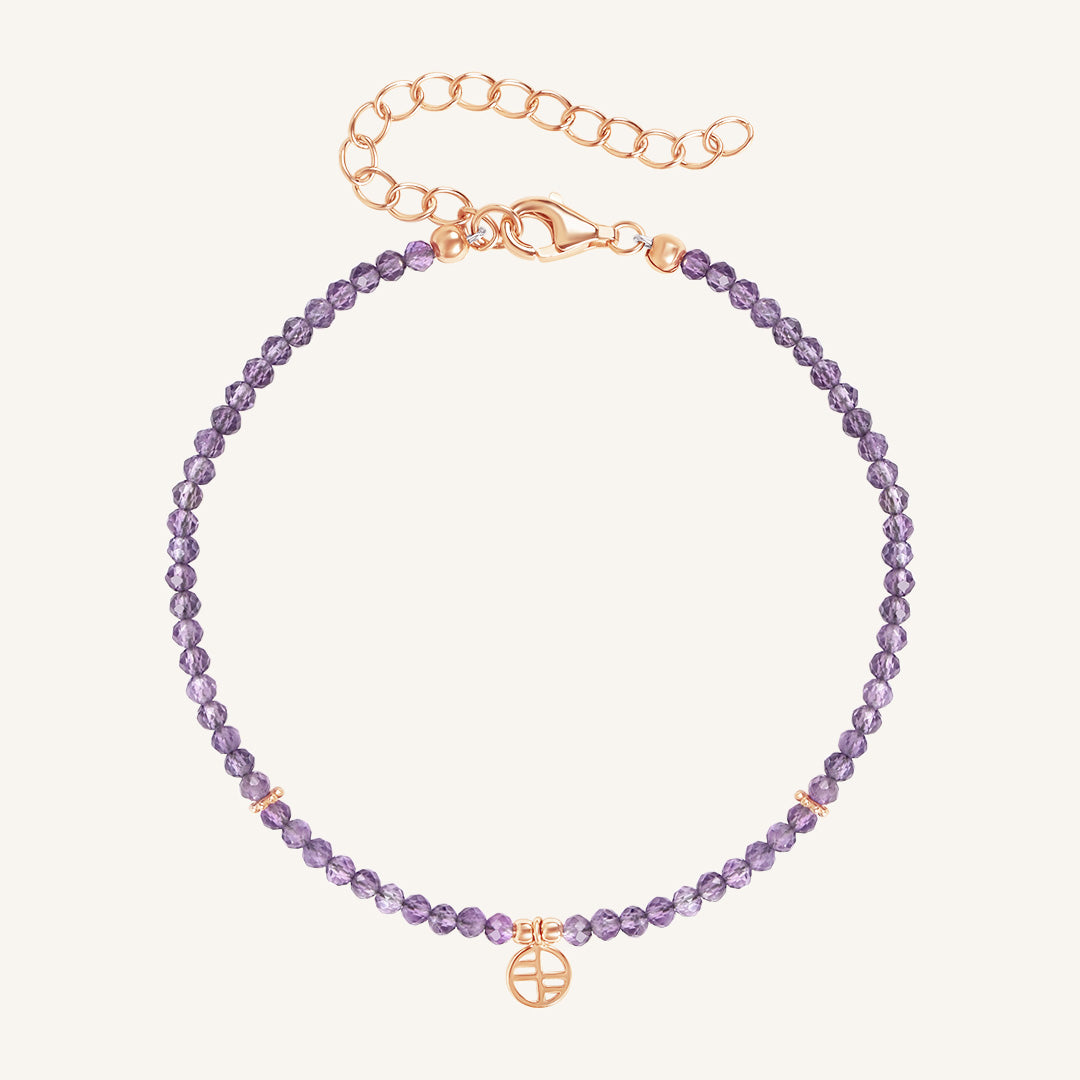 February Birthstone Amethyst Bracelet for Women - Elegant Purple Gemstone Jewelry Gift for Valentine's Day & Anniversary