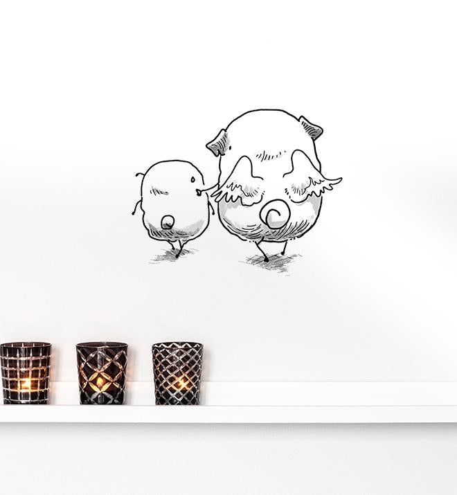 Angel Pugs Wall Sticker - Cute Dog Decals for Nursery, Kids Room & Home Decor - Perfect for Bedroom, Living Room & Office Wall Art