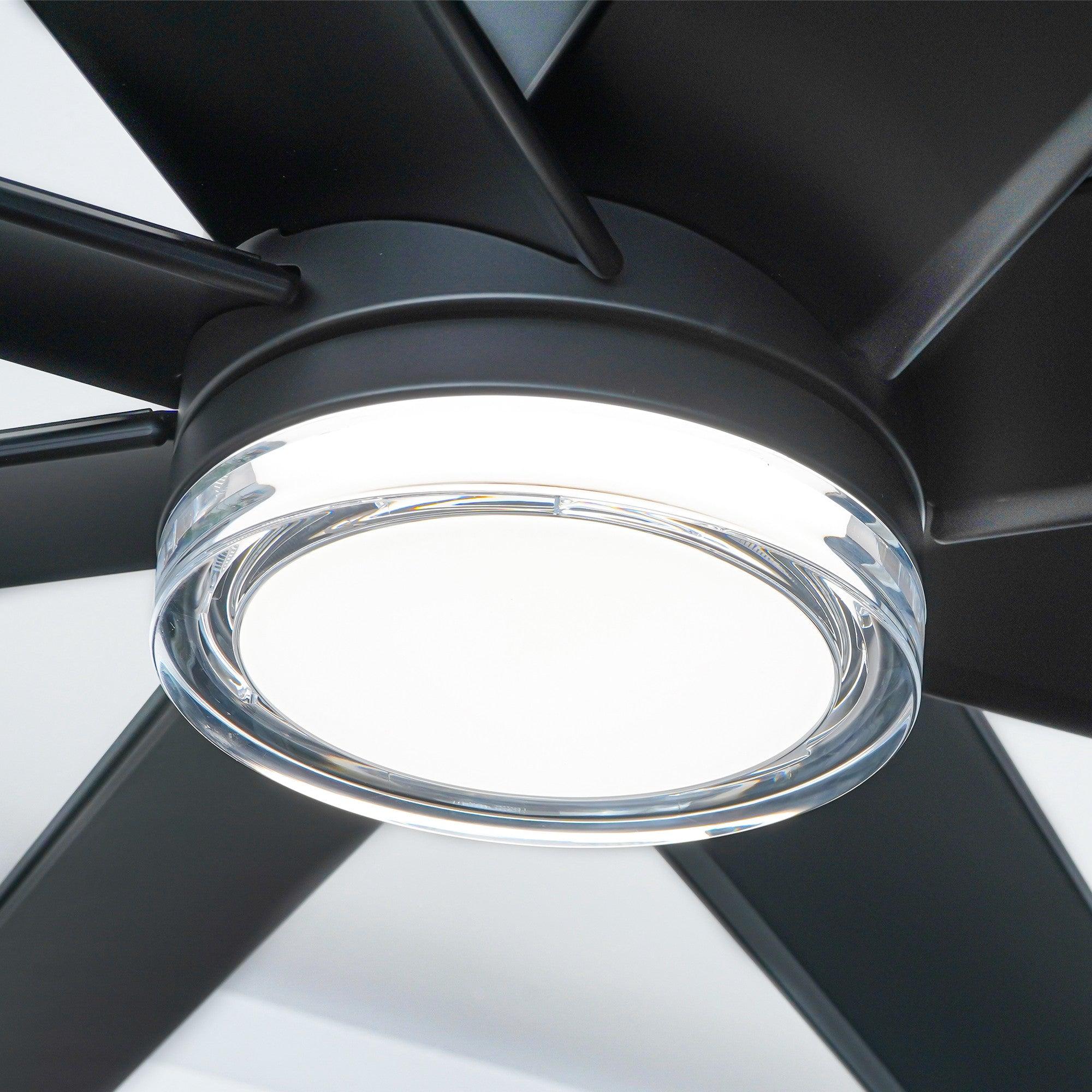72 Inch Modern Smart Ceiling Fan with LED Light and Downrod Mount - Perfect for Living Room, Bedroom, and Office Cooling & Lighting