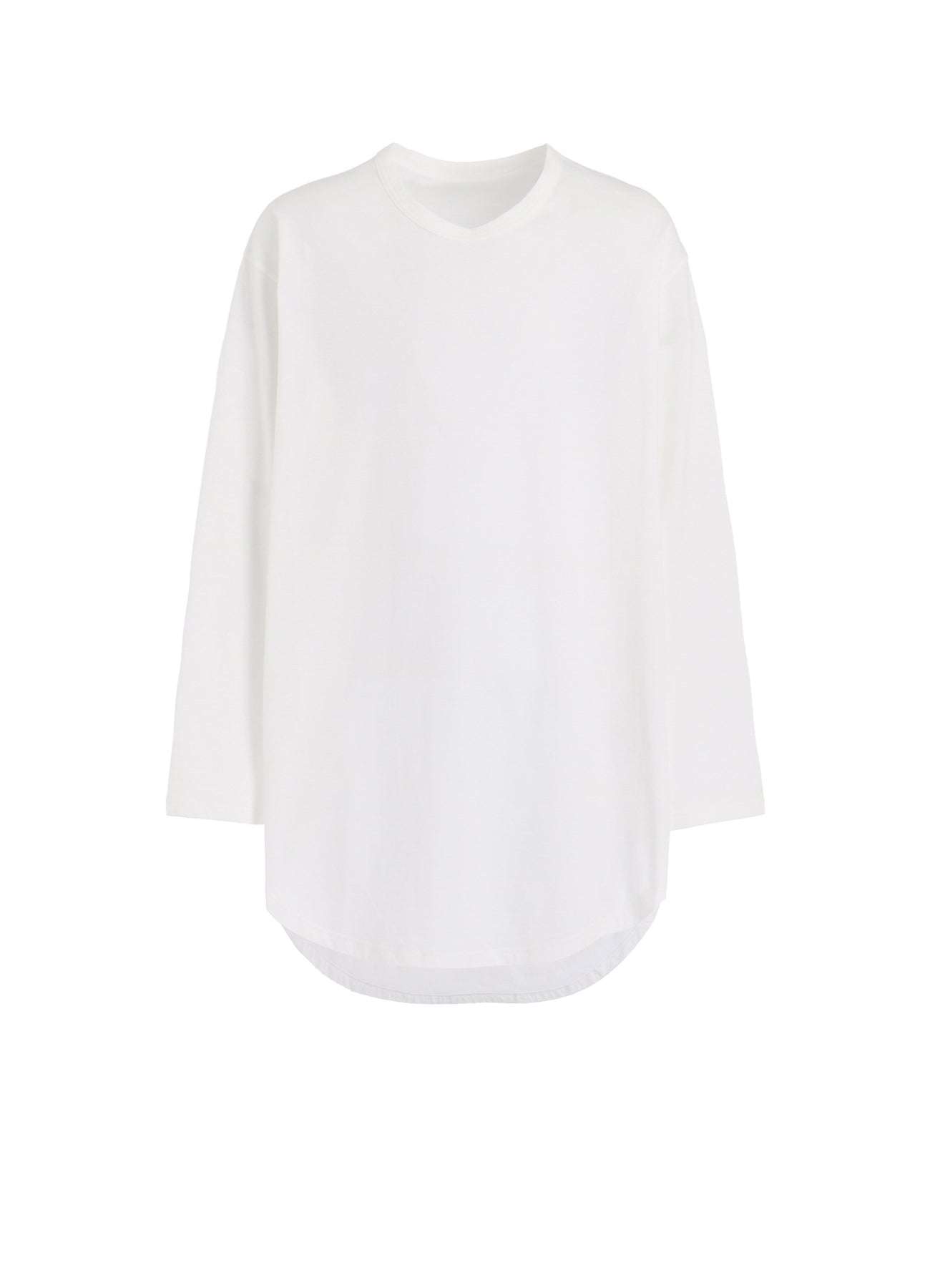 Soft Cotton Jersey Round Hem Jumbo T-Shirt with Long Sleeves - Comfortable Oversized Fit for Casual Wear, Lounge & Everyday Outfits