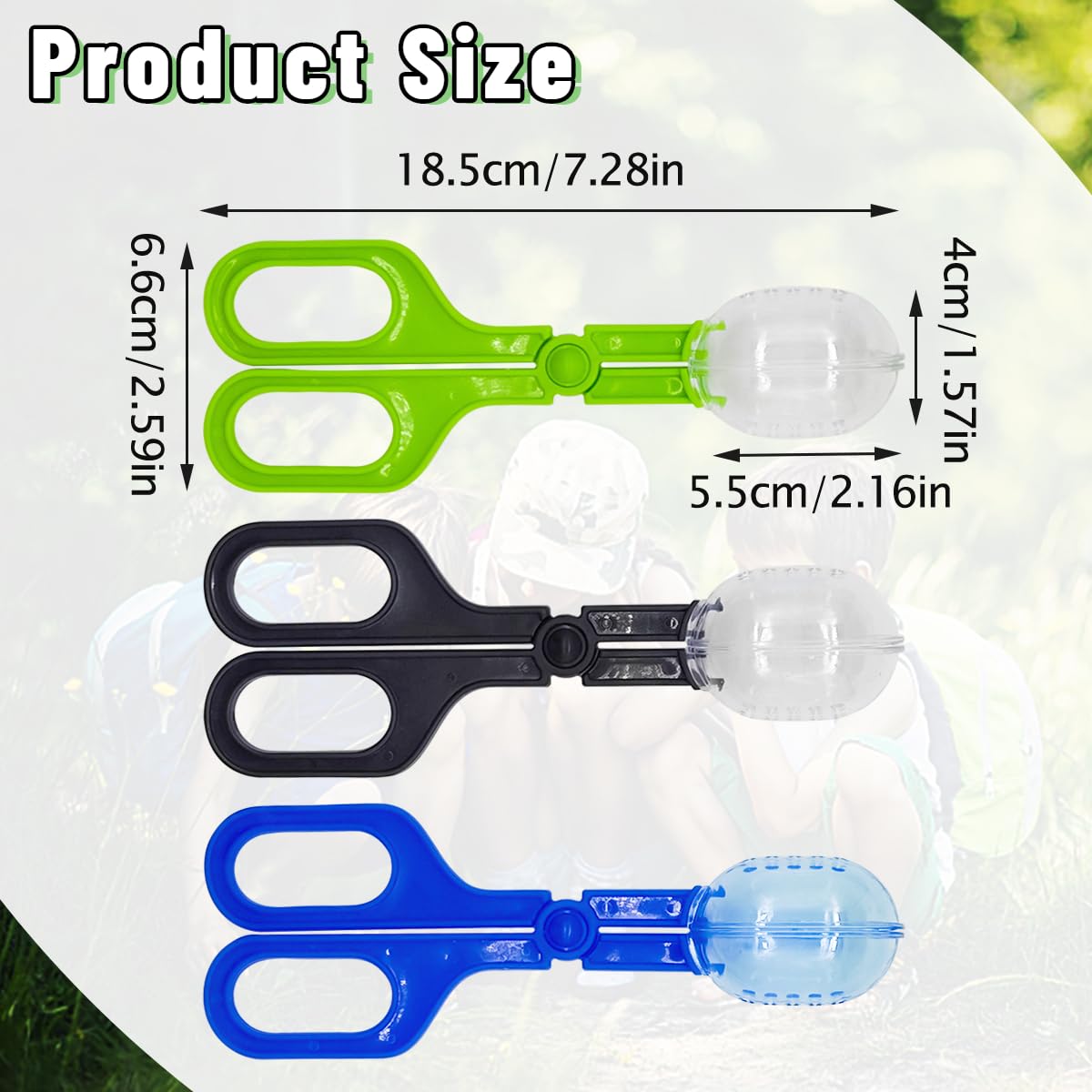 3 Pack Reptile Feeding Clamp & Poop Scoop - Plastic Cleaning Tool for Tortoises, Lizards, Frogs, Spiders & Small Pets | Perfect for Terrarium Maintenance & Easy Feeding