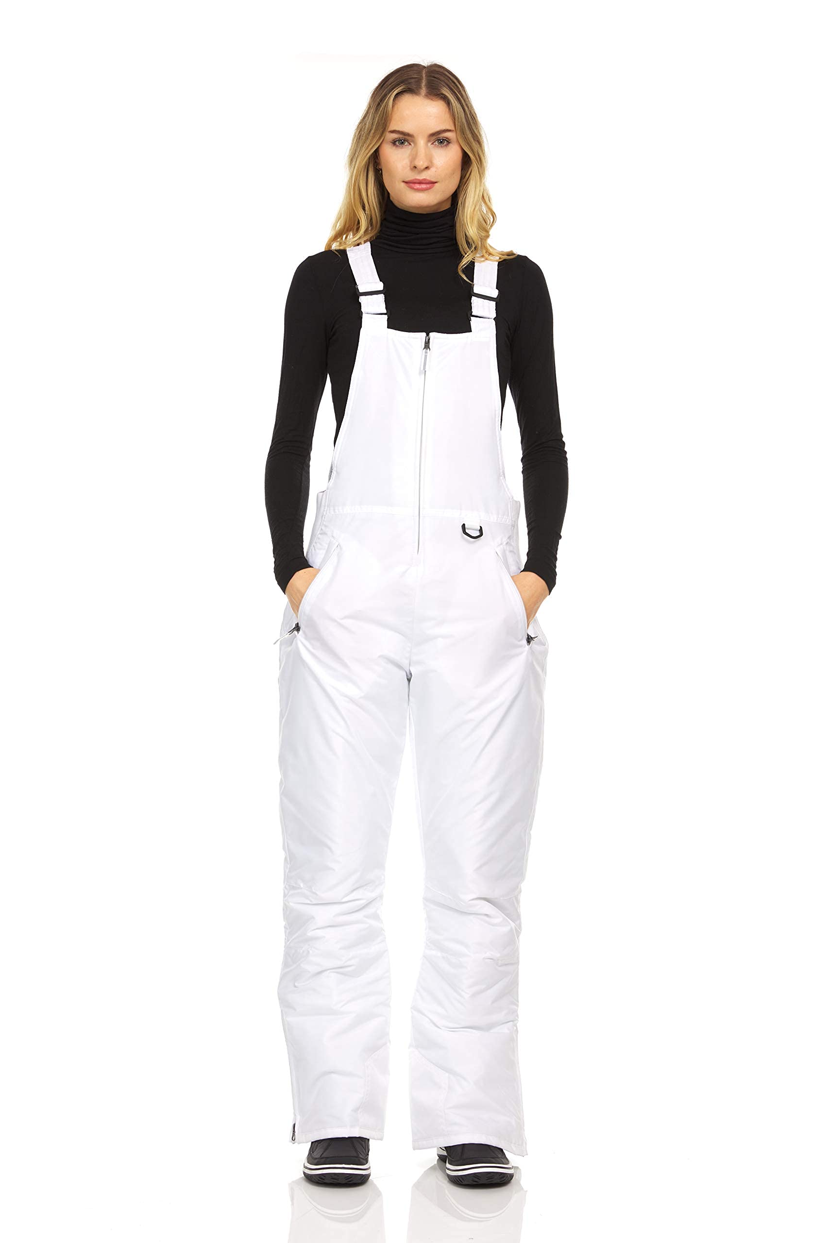 Arctic Quest Women's Insulated Waterproof Snow Bibs - Water Resistant Ski Pants for Snowboarding & Winter Sports - Warm Thermal Overalls for Cold Weather Adventures