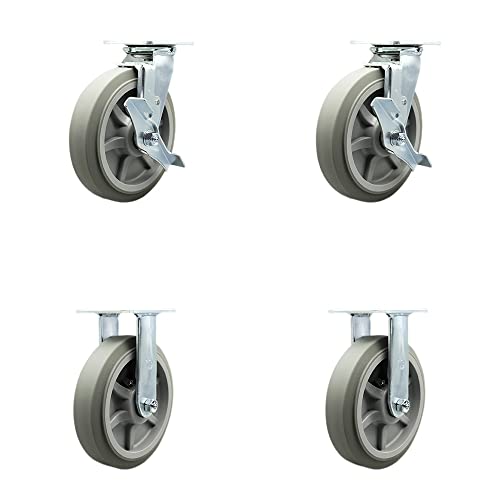2 Swivel w/2 Top Lock Brakes - 2 Rigid
