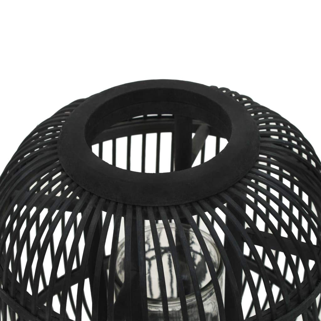 SKM Freestanding Bamboo Candle Lantern Holder - Black (6820) for Home Decor, Outdoor Patio, Garden & Wedding Centerpiece