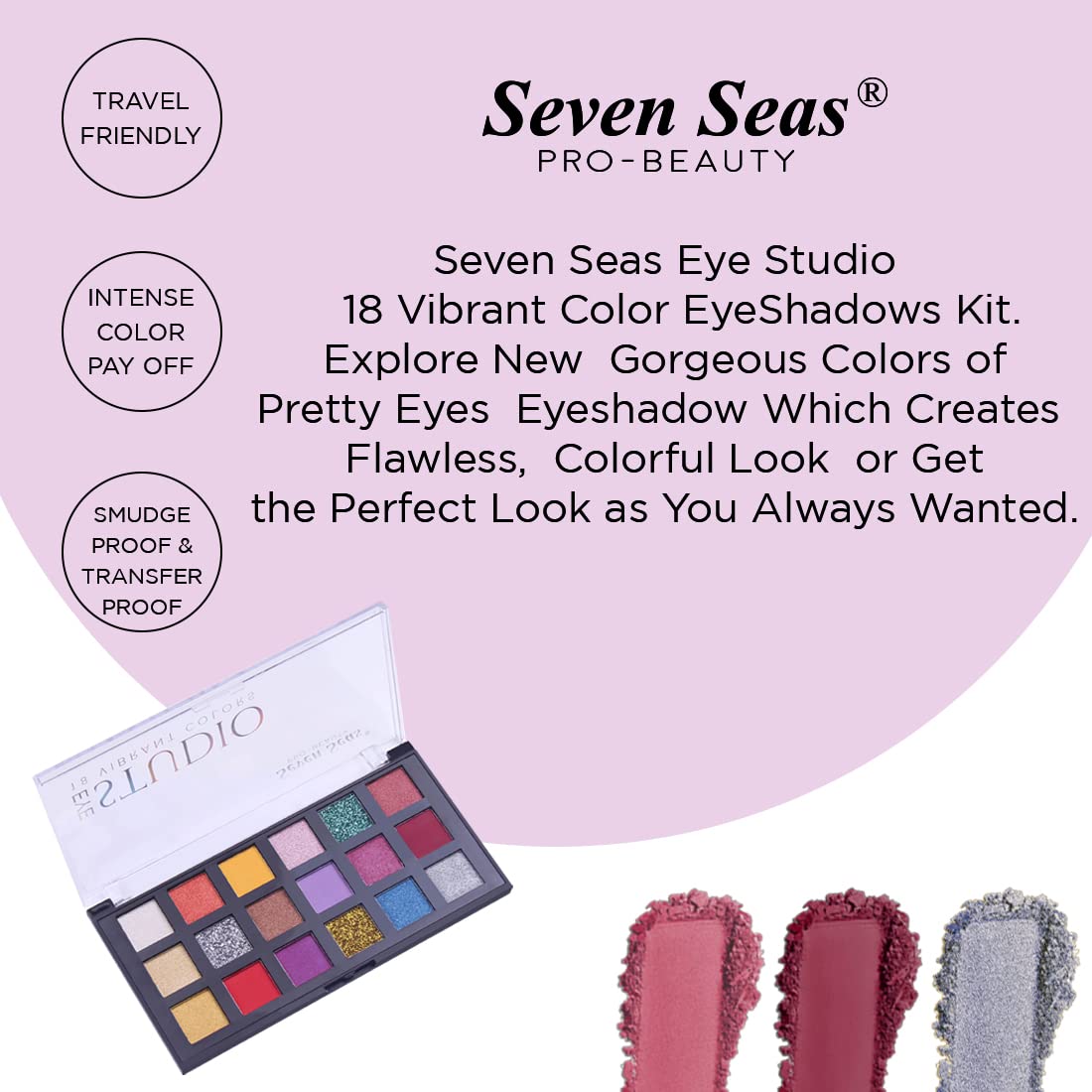 18-Color Vibrant Eyeshadow Palette - Matte, Shimmery, Glitter & Metallic Finishes | Long-Lasting, Blendable Makeup for Day & Night Looks | Perfect for Parties, Weddings & Everyday Wear