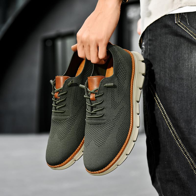 Breeze Men's Oxford Lace-Up Shoes - Lightweight Casual & Comfortable Dress Shoes for Walking | Perfect for Office, Travel & Everyday Wear