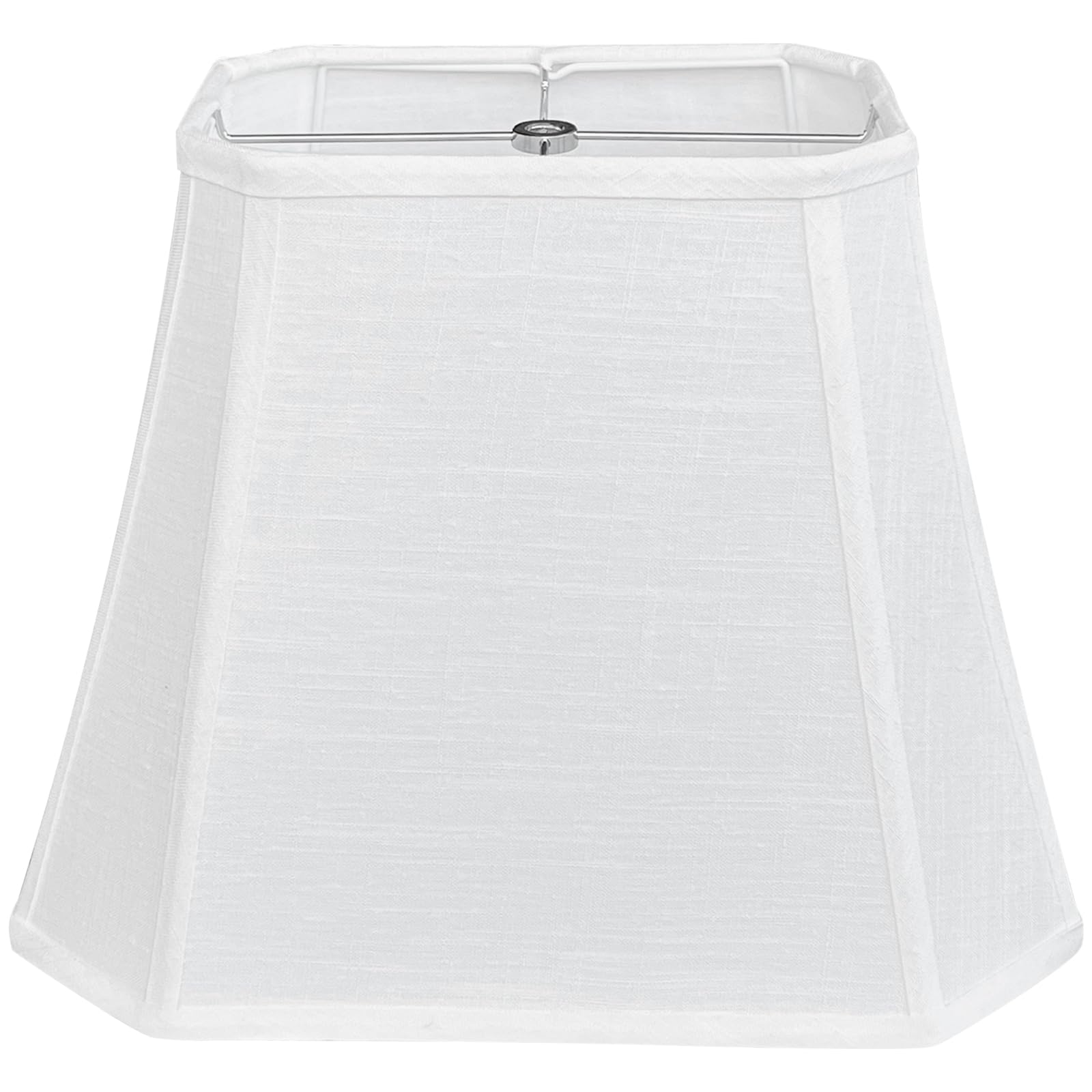TOOTOO STAR White Linen Lamp Shade 6x9x10.5 Inches Rectangle Table & Floor Lamp Shade with Bell Cut Corners - Perfect for Living Room, Bedroom, and Office Lighting Decor