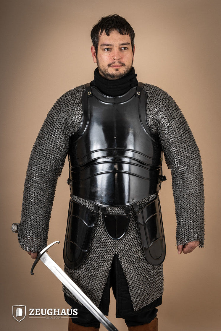 Medieval Cuirass Warrior Armor with Tassets - Burnished Steel Plate Armor for LARP, Cosplay, and Historical Reenactment
