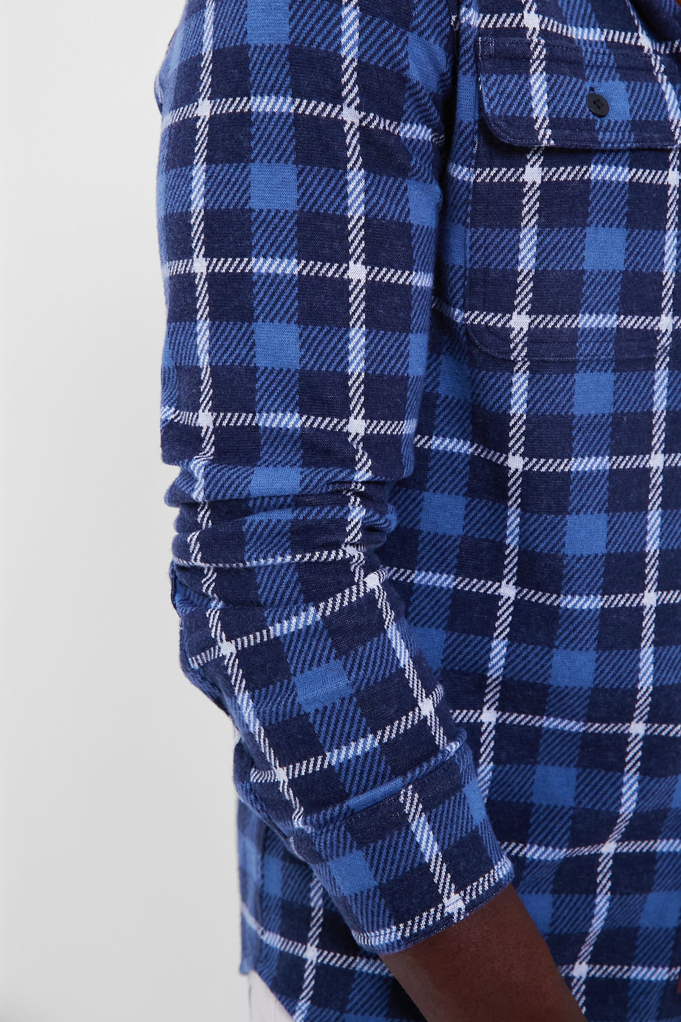 Blue Plaid Legend Sweater Shirt for Men - Soft Flannel Button Down Shirt - Casual Winter Warm Shirt for Outdoor Activities, Camping & Holiday Gatherings