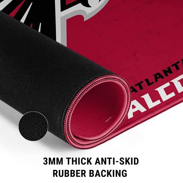 Skinit Medium Gaming Mouse Pad - Officially Licensed NFL Atlanta Falcons - Distressed Design with Stitched Edges, Waterproof, Non-Slip Rubber Base - Perfect for PC, Laptop & Office Workstations