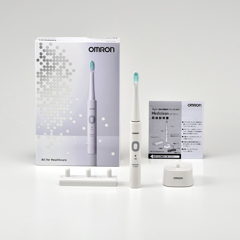 Omron Sonic Electric Toothbrush - HT-B307-W, White | Advanced Teeth Cleaning for Fresh Breath & Healthy Gums | Perfect for Home & Travel Use