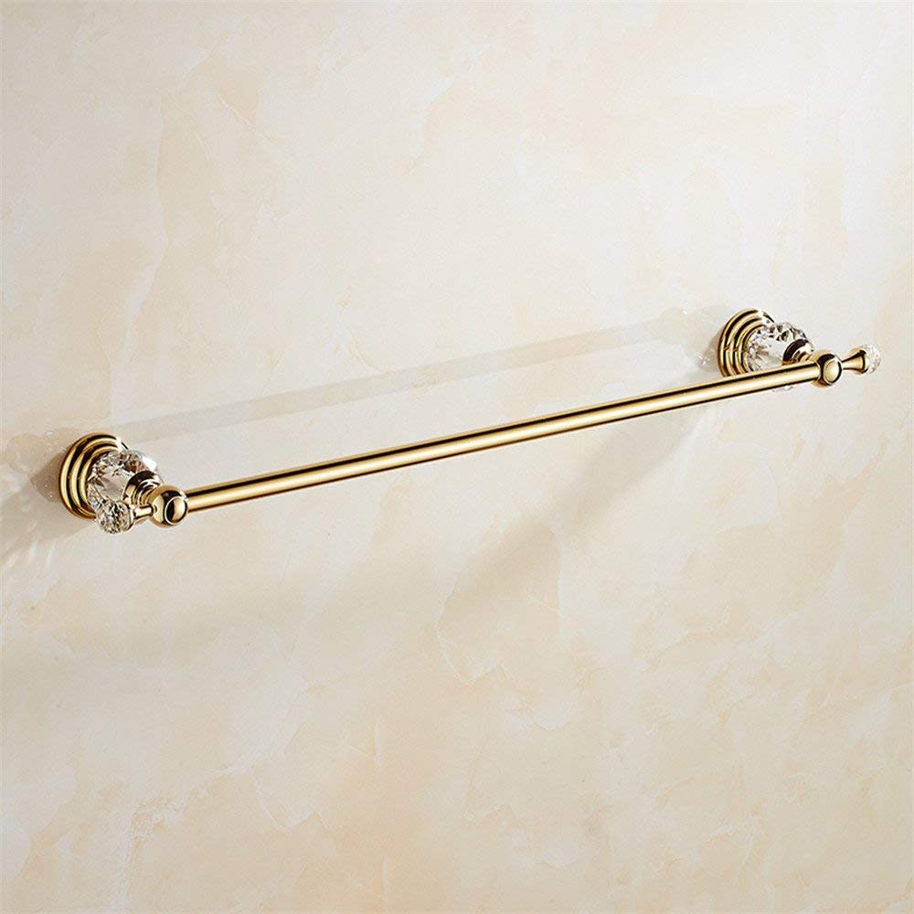 Premium Crystal Bathroom Accessories Set - Gold Wall Mounted Towel Bar, Hook & Ring Holder - Luxury Bath Hardware for Modern & Classic Bathrooms - Perfect for Spa, Hotel & Home Decor