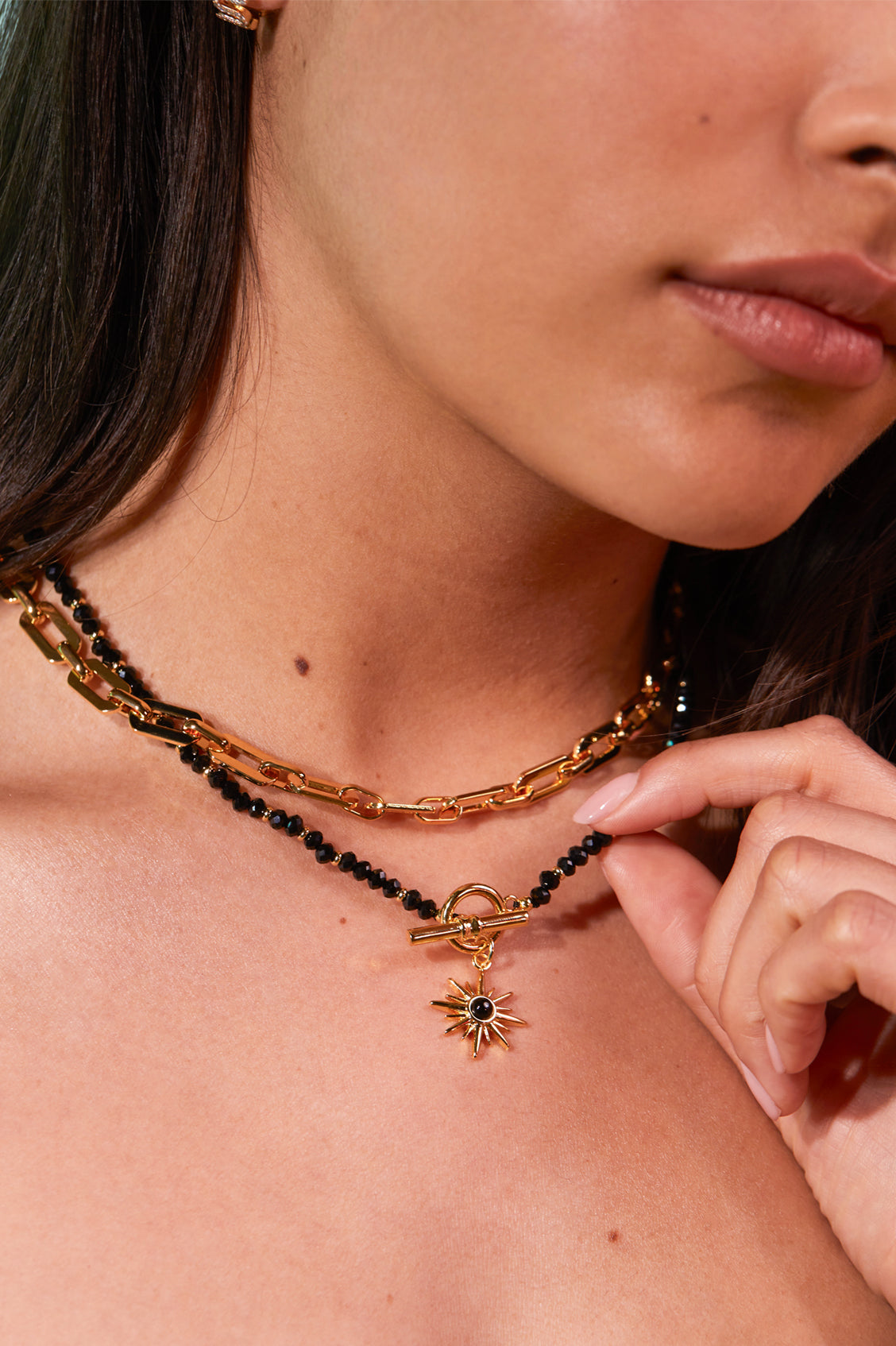 Beaded Star T Bar Pendant Necklace - Elegant Bohemian Jewelry for Women | Perfect for Parties, Weddings & Everyday Wear