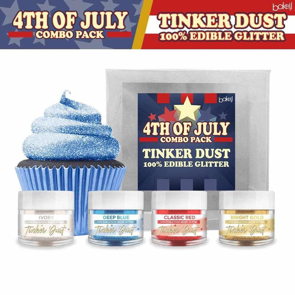 4th of July Tinker Dust Combo Pack - Patriotic Glitter Set (4 PC) for Fireworks, DIY Crafts & Party Decorations
