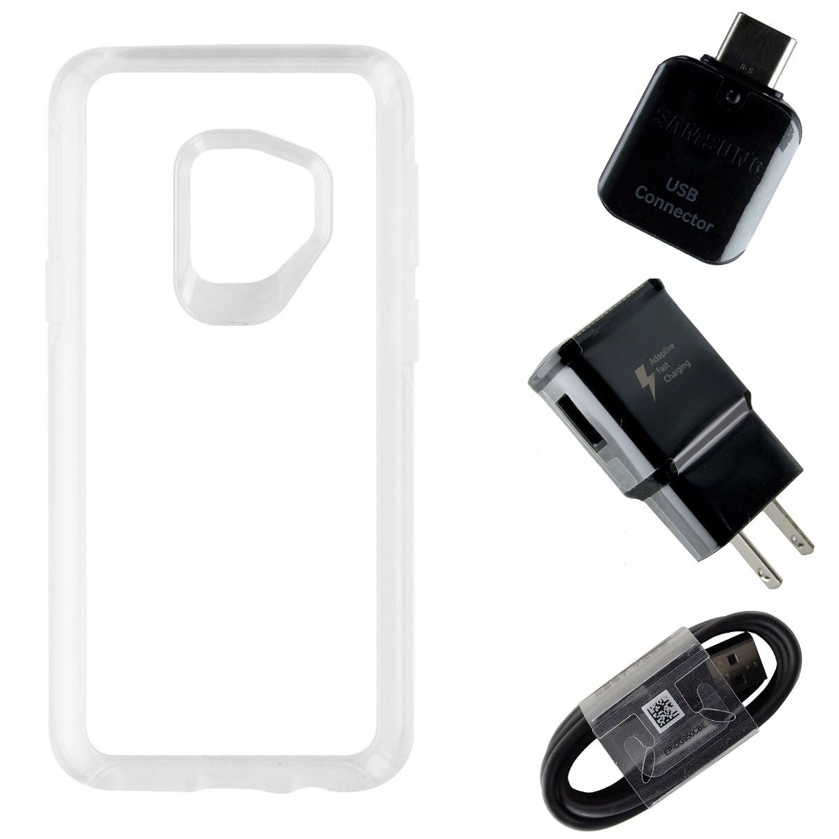 Samsung Galaxy S9 Accessory Kit - Protective Case, Charging Cord, Wall Plug & Adapter - Perfect for Travel, Home & Office Use