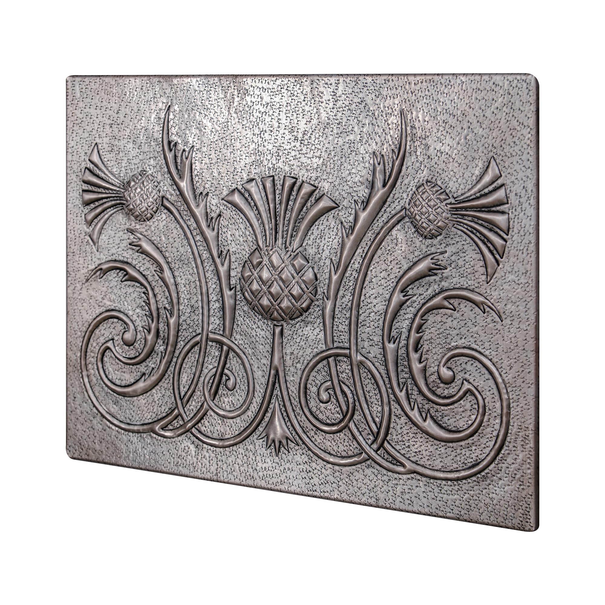 Scottish Thistle Copper Kitchen Backsplash Panel - Handmade Custom Copper Tile for Indoor & Outdoor Wall Decor (Gray) - Perfect for Farmhouse, Rustic, and Modern Kitchen Designs