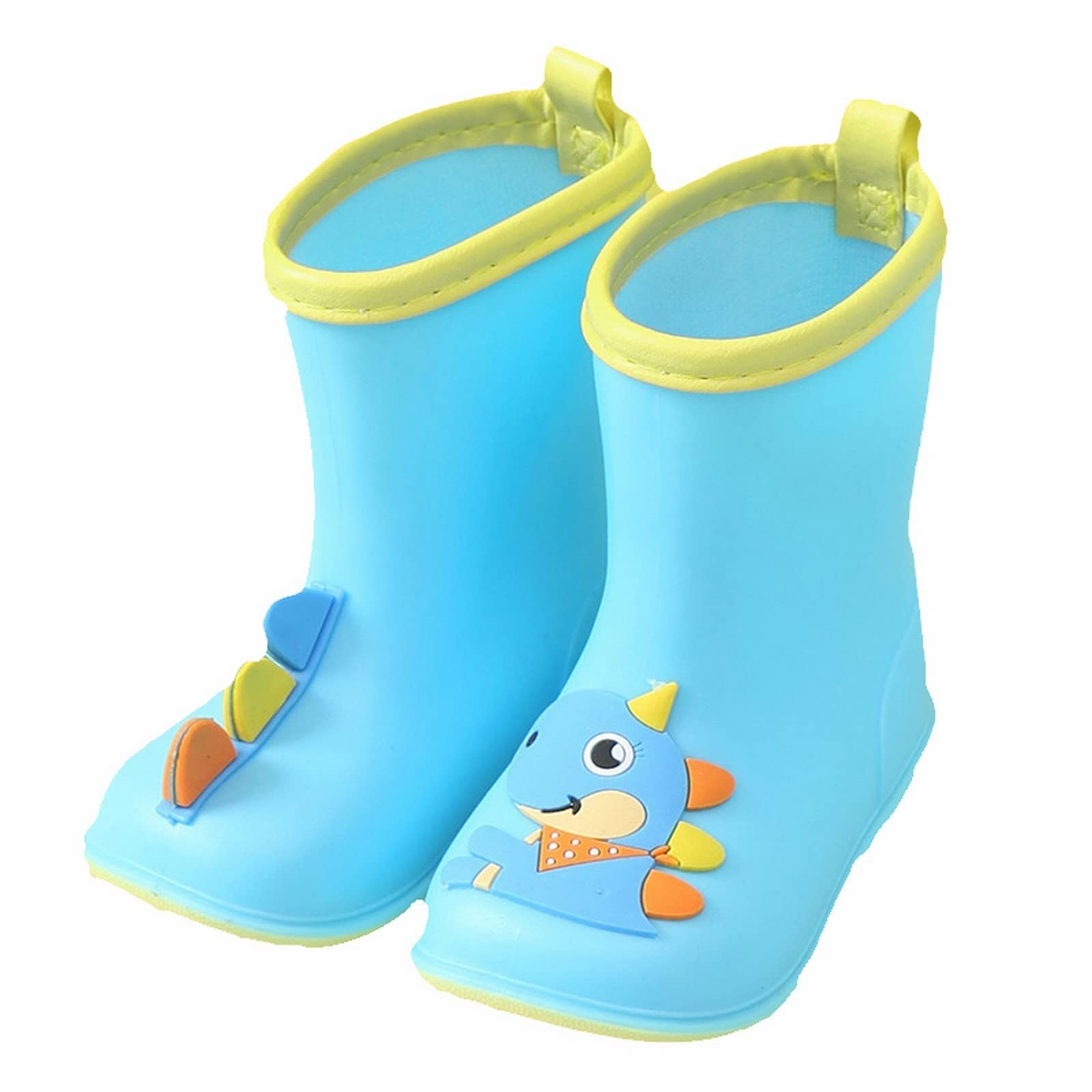 Dinosaur Print Toddler Rain Boots for Boys & Girls - Non-Slip Waterproof Kids Rain Shoes with Cartoon Design | Perfect for Puddle Jumping, Outdoor Play & Rainy Day Adventures