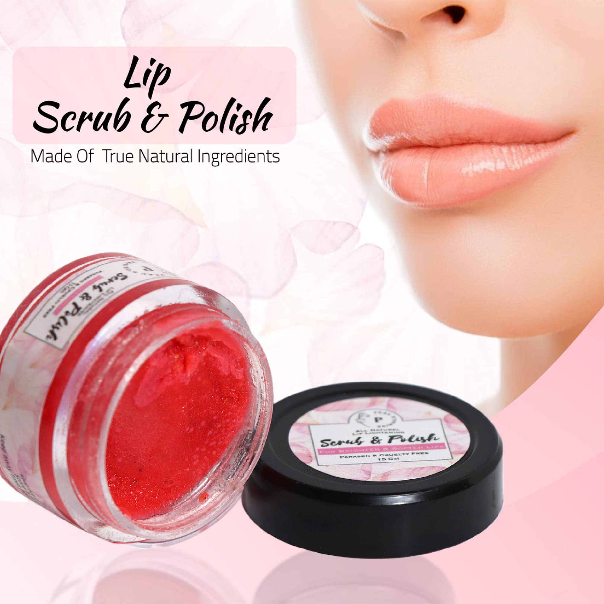 Original Peau D’origine Lip Scrub Balm - Lightening & Brightening Dark Lips Treatment for Men & Women - Exfoliates Dry, Chapped Lips & Removes Lipstick Stains - 15gm Lip Care for Smokers & Daily Use - Perfect for Pre-Lipstick Prep & Nighttime Lip Care Routine