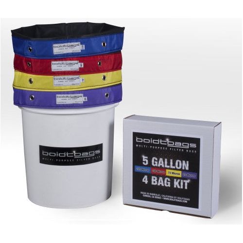 Boldtbags 5 Gallon Classic Extraction Bags - 4 Bag Kit Set for Herbal Extraction & Essential Oil Making | Perfect for Home DIY, Cannabis Processing, and Botanical Experiments